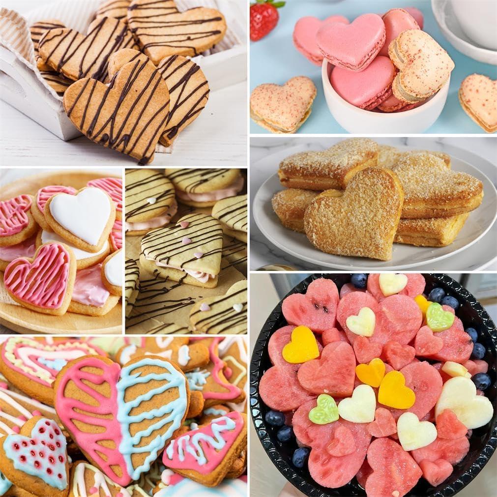 Juego de Cortadores de Galletas Corazón BYkooc 12 Piezas Acero Inoxidable