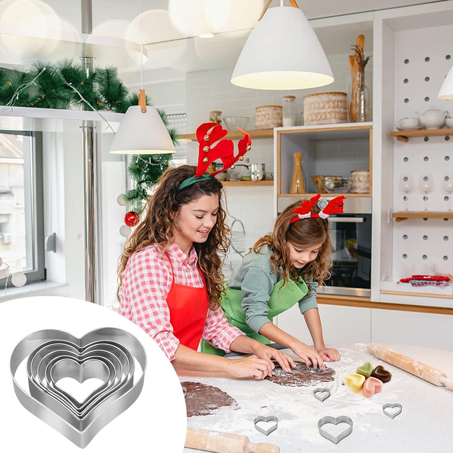 Juego de Cortadores de Galletas Corazón SOSOHOME - 6 Piezas