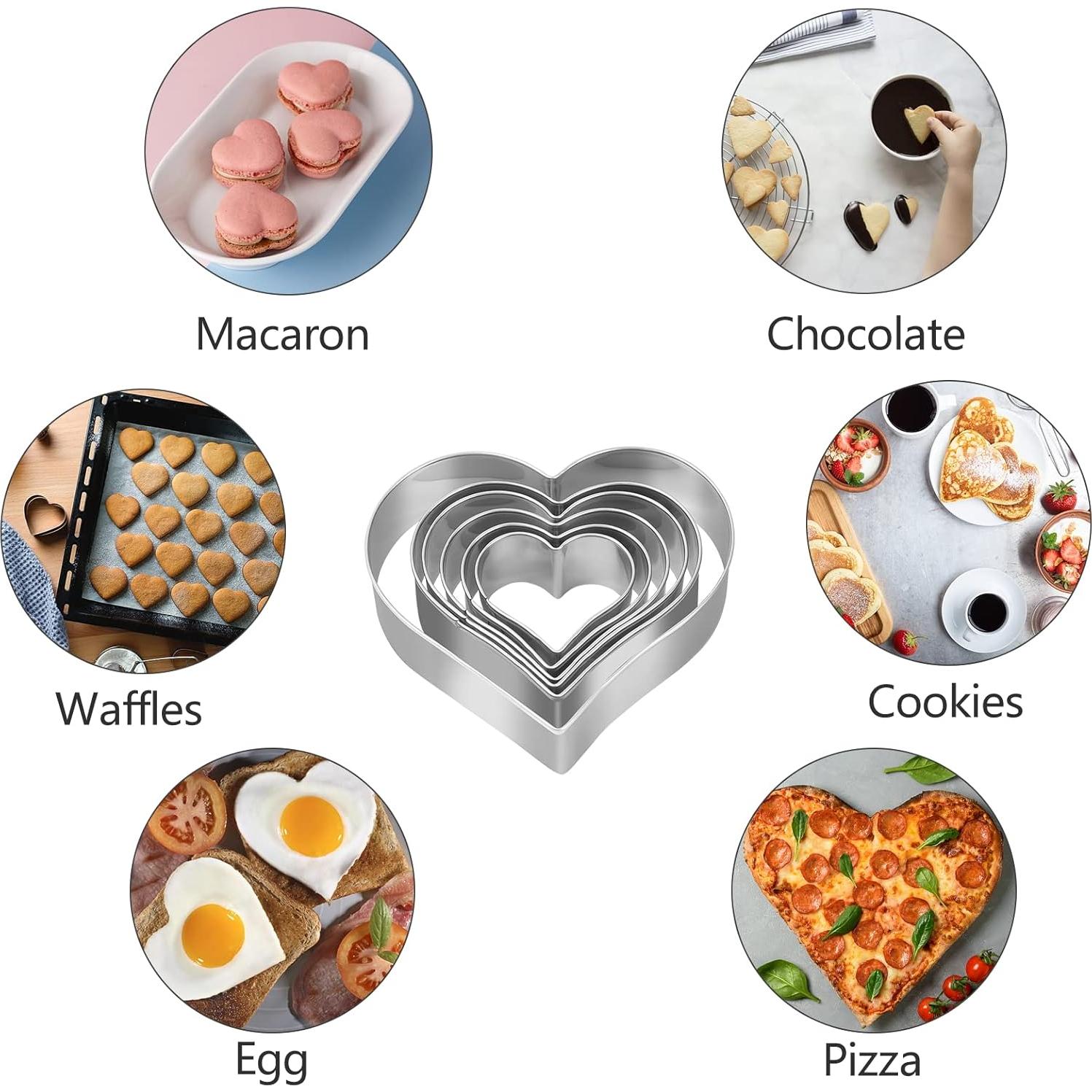 Juego de Cortadores de Galletas Corazón SOSOHOME - 6 Piezas
