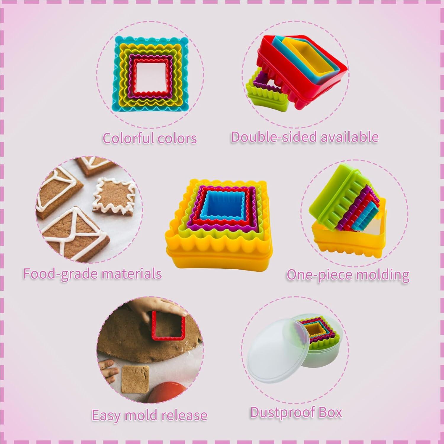 Juego de Cortadores de Galletas Cuadrados Bolonie - 5 Piezas