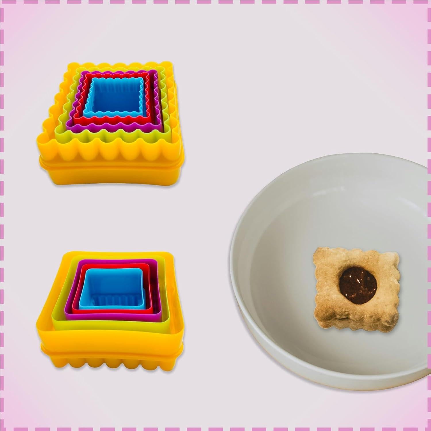 Juego de Cortadores de Galletas Cuadrados Bolonie - 5 Piezas