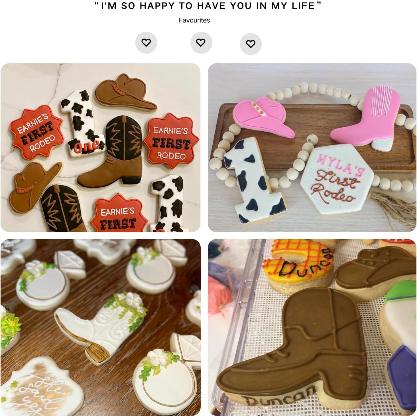 Juego de Cortadores de Galletas Cowboy Cowgirl LUBTOSMN - 2 Piezas - Acero Inoxidable