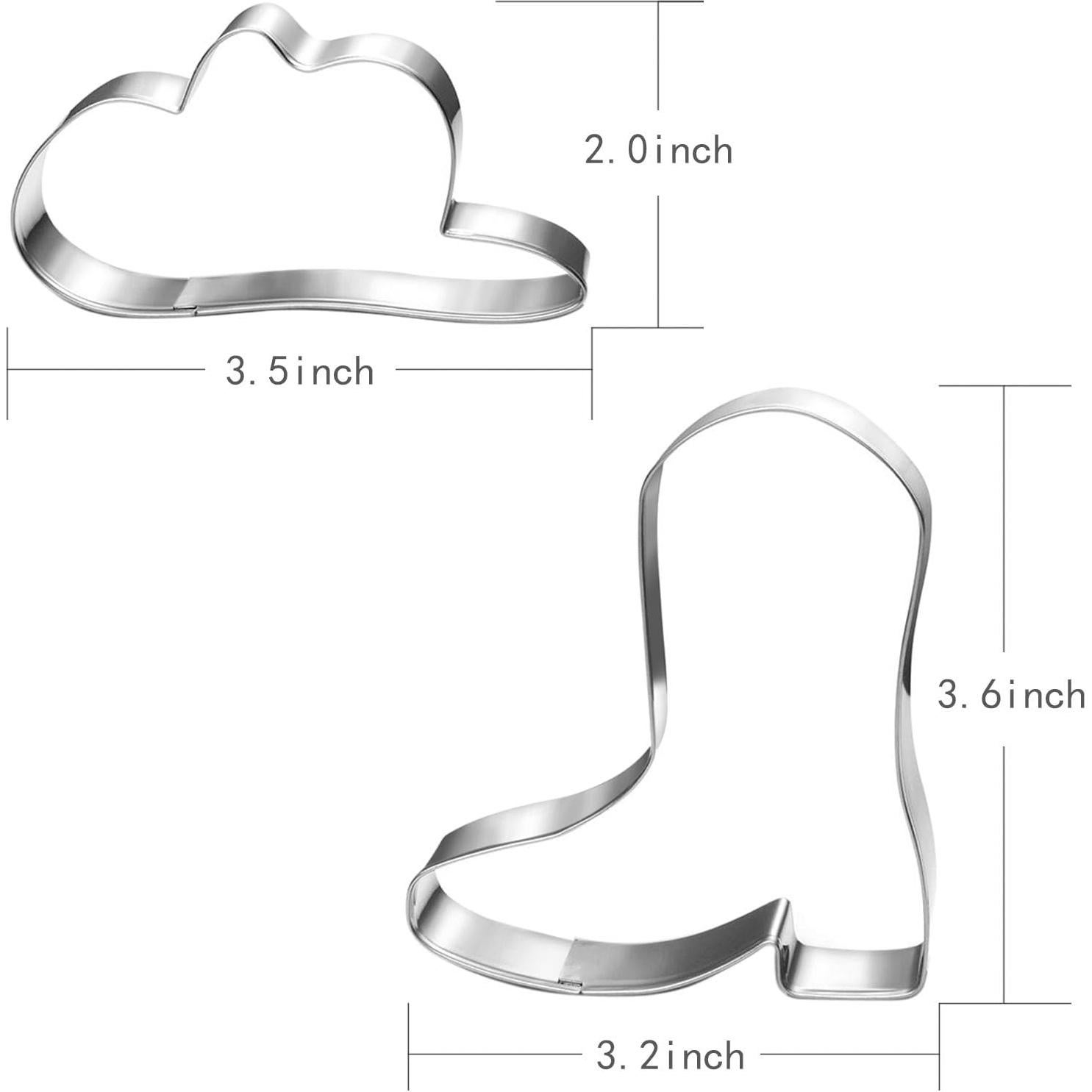 Juego de Cortadores de Galletas Cowboy Cowgirl LUBTOSMN - 2 Piezas - Acero Inoxidable