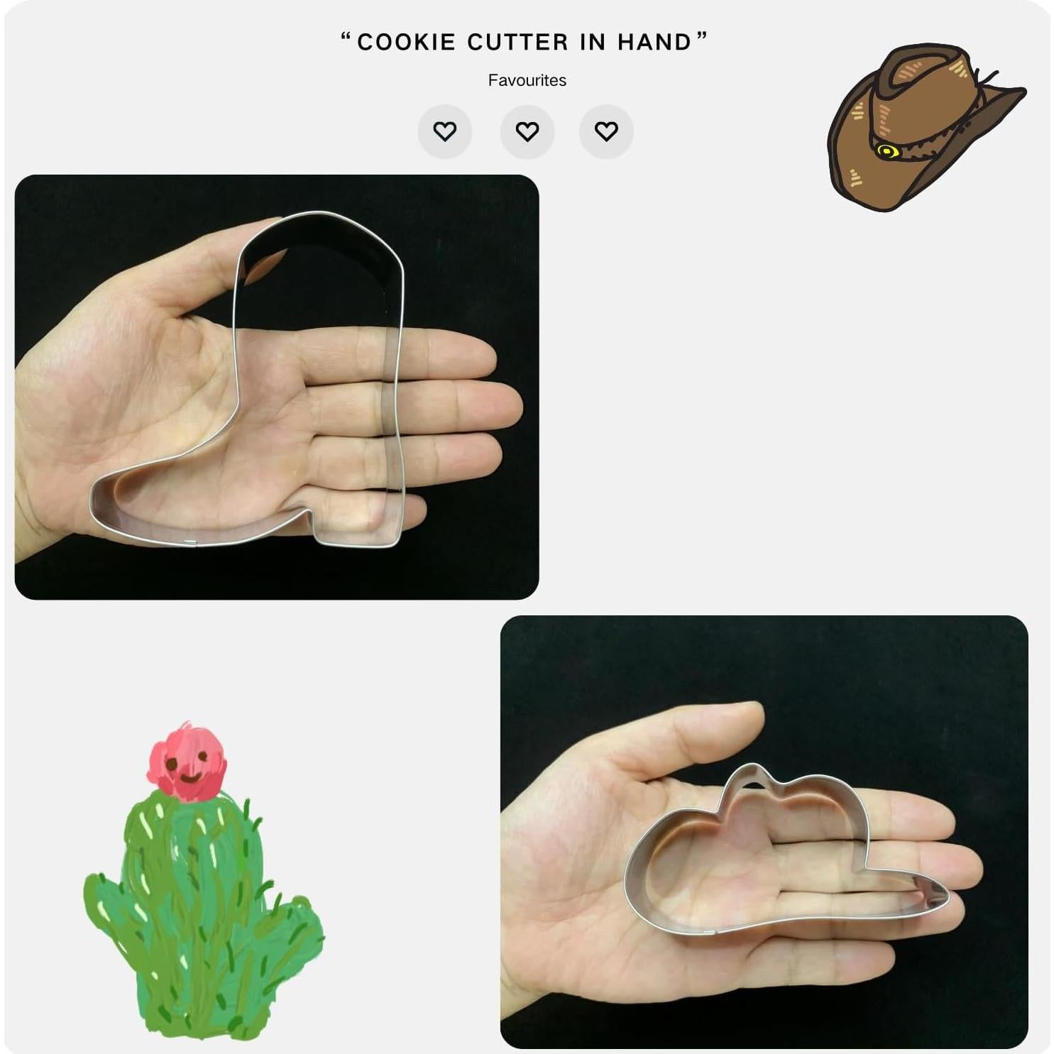Juego de Cortadores de Galletas Cowboy Cowgirl LUBTOSMN - 2 Piezas - Acero Inoxidable