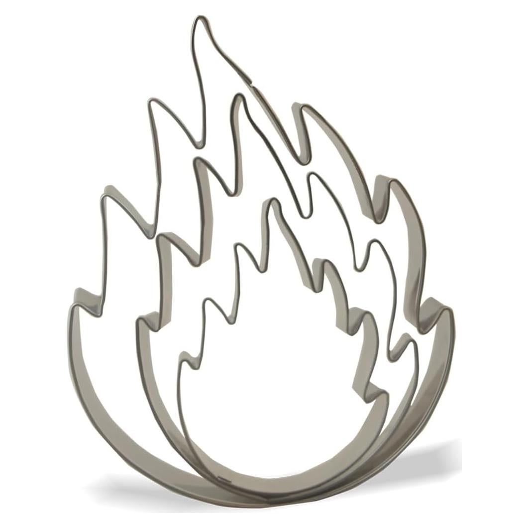 Conjunto de Cortadores de Galletas Keewah Llama de Fuego - 3 Piezas - Acero Inoxidable