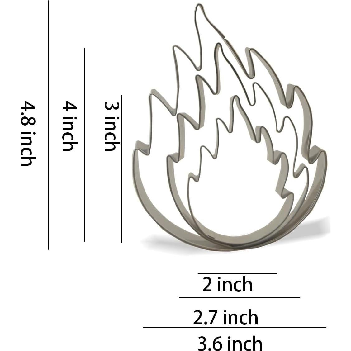 Conjunto de Cortadores de Galletas Keewah Llama de Fuego - 3 Piezas - Acero Inoxidable