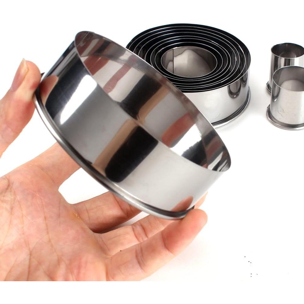 Juego de Cortadores de Galletas Redondos HAZOULEN 11 Piezas Acero Inoxidable