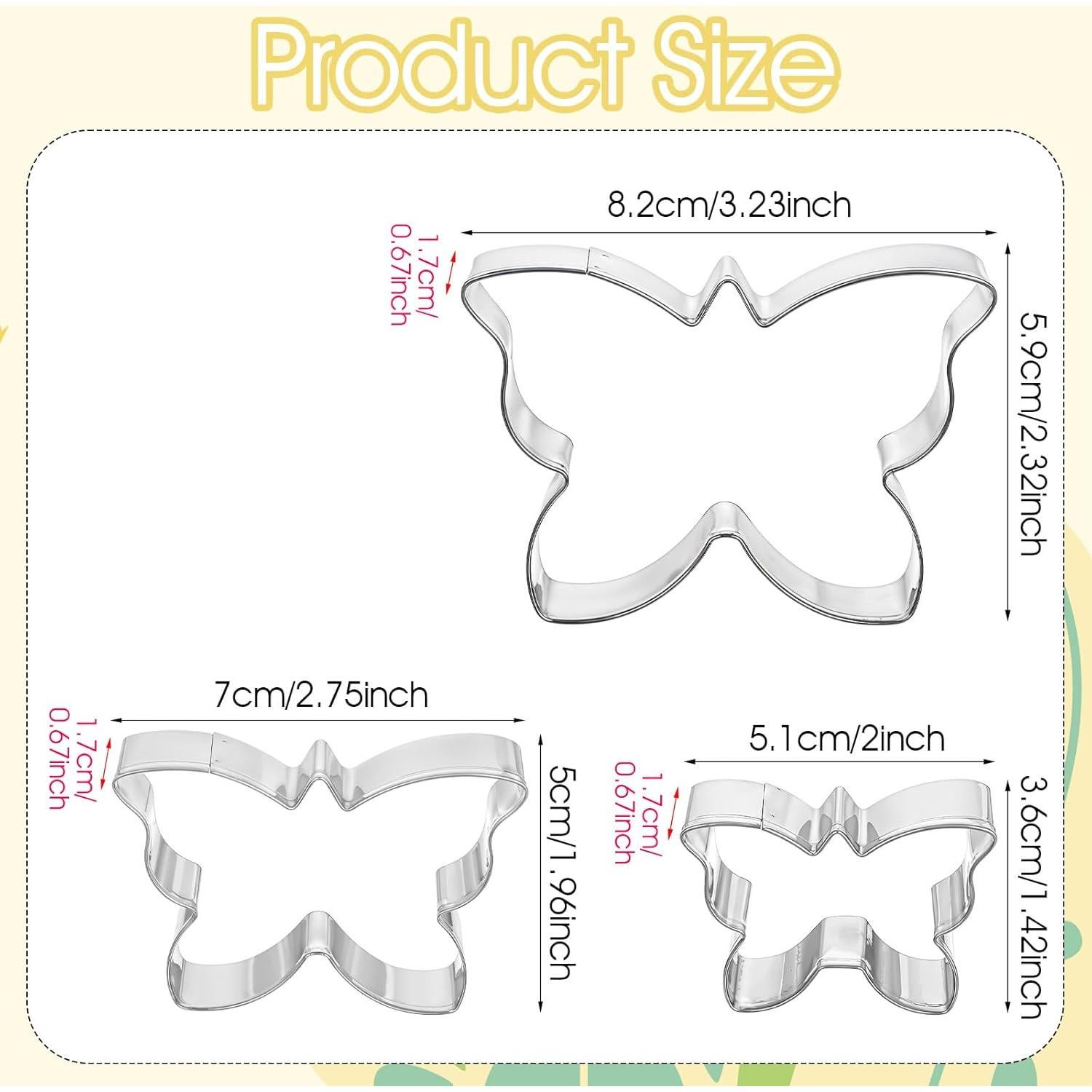 Juego de Cortadores de Galletas Mariposa Quilax 3 Piezas