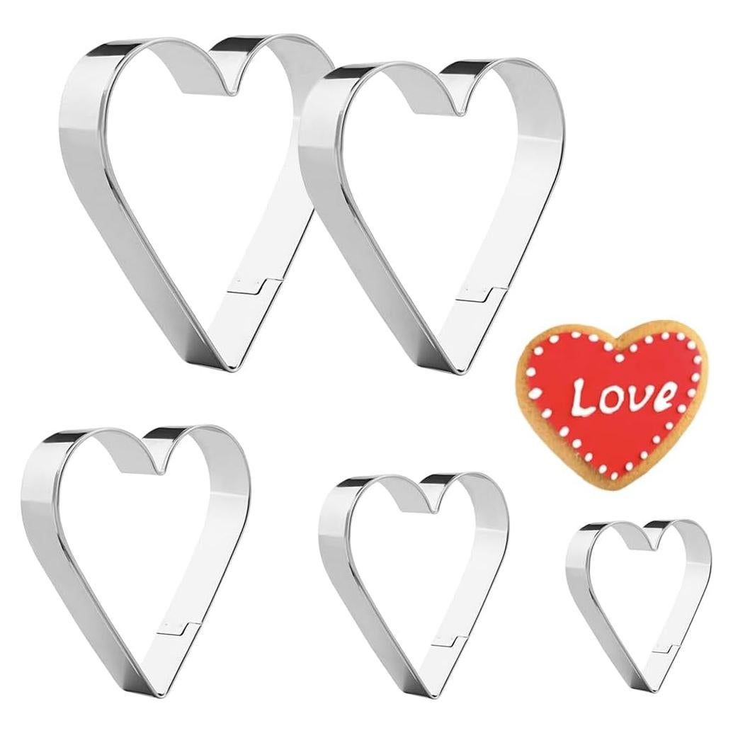 Cortadores de Galletas Corazón YomiFamily 5 Piezas Acero Inoxidable