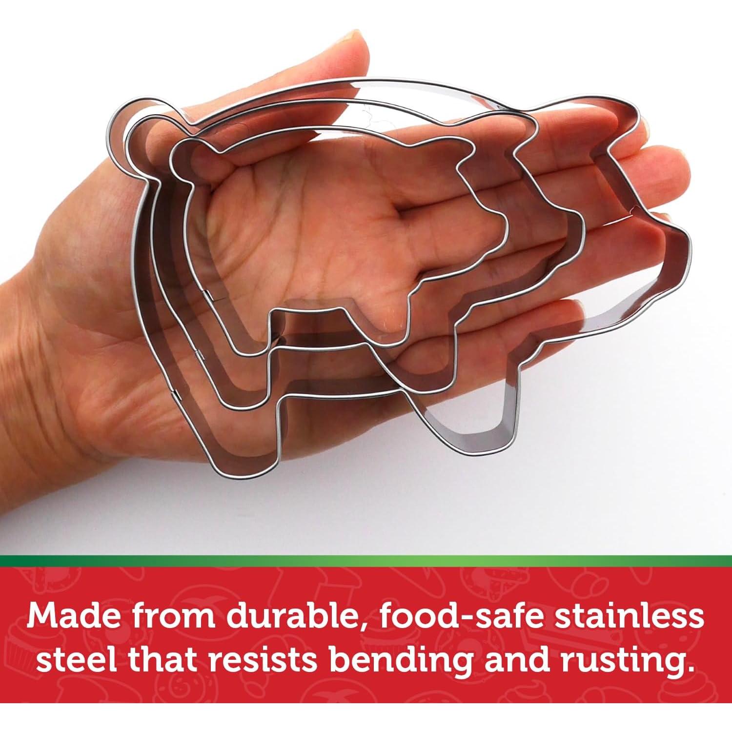 Juego de Cortadores de Galletas Cerdo Sweet Cookie Crumbs - Acero Inoxidable - 3 Piezas