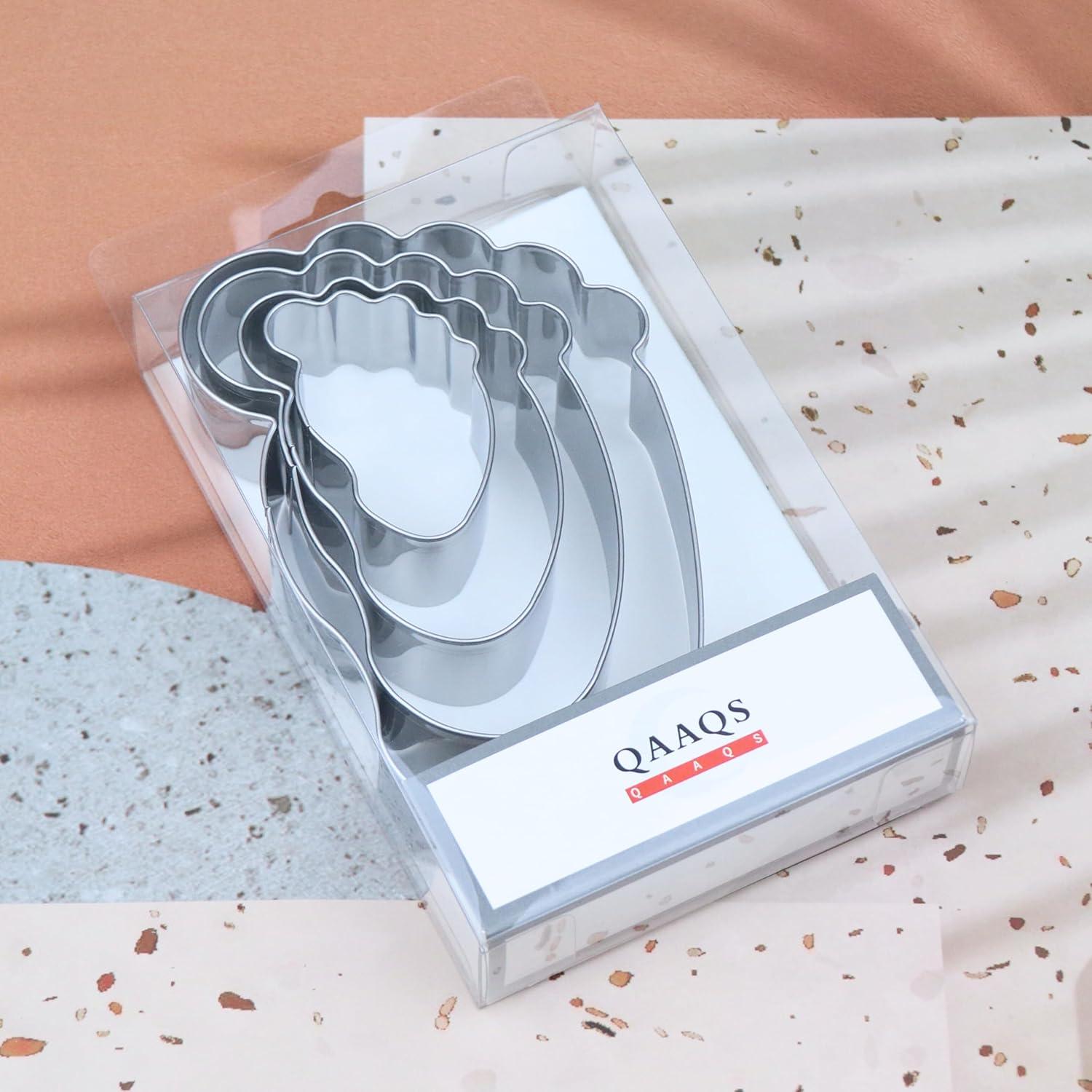 Set de Cortadores de Galletas Huella QAAQS - 4 Piezas Acero Inoxidable