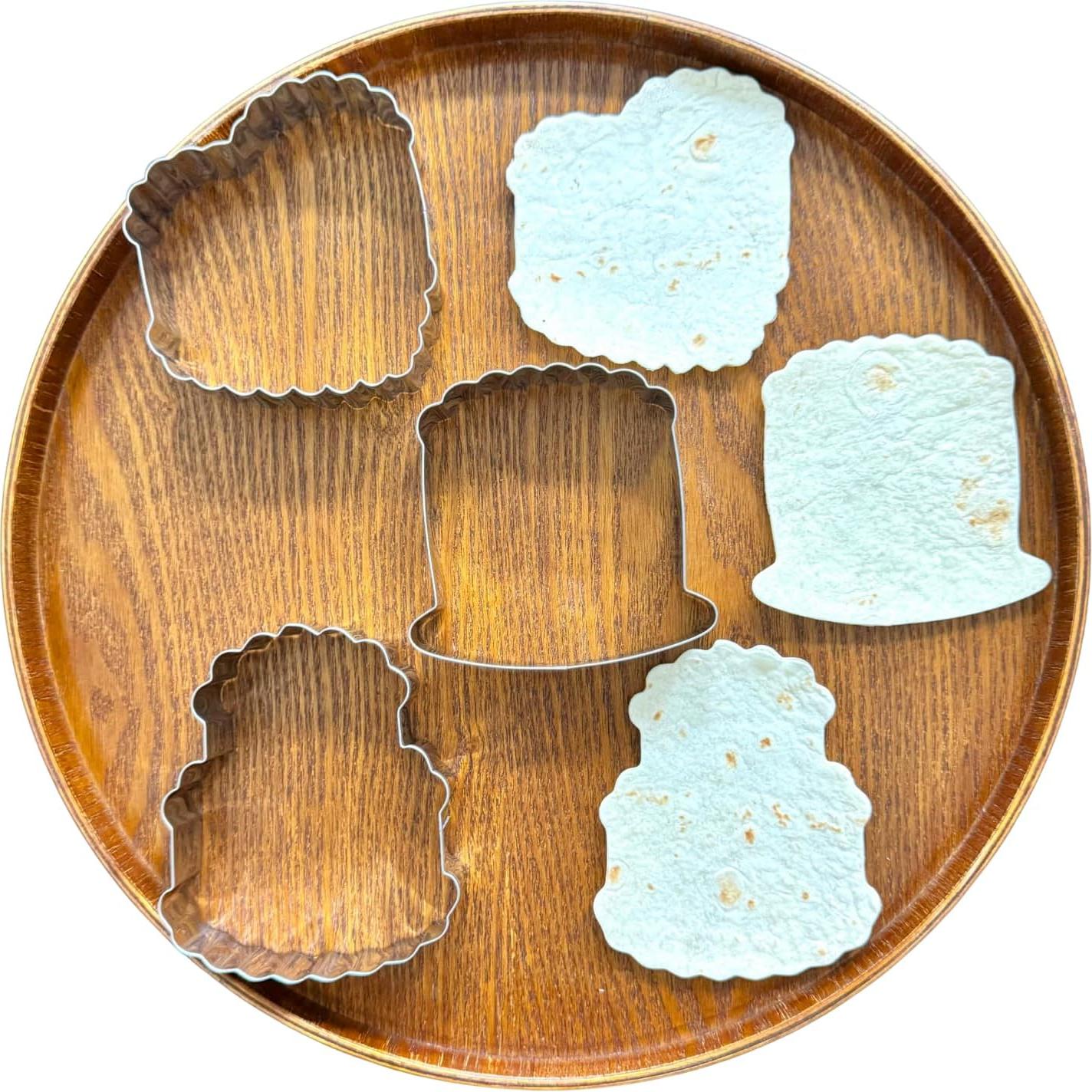 Juego de Cortadores de Galletas Vintage Auktosmn - 3 Piezas - Acero Inoxidable