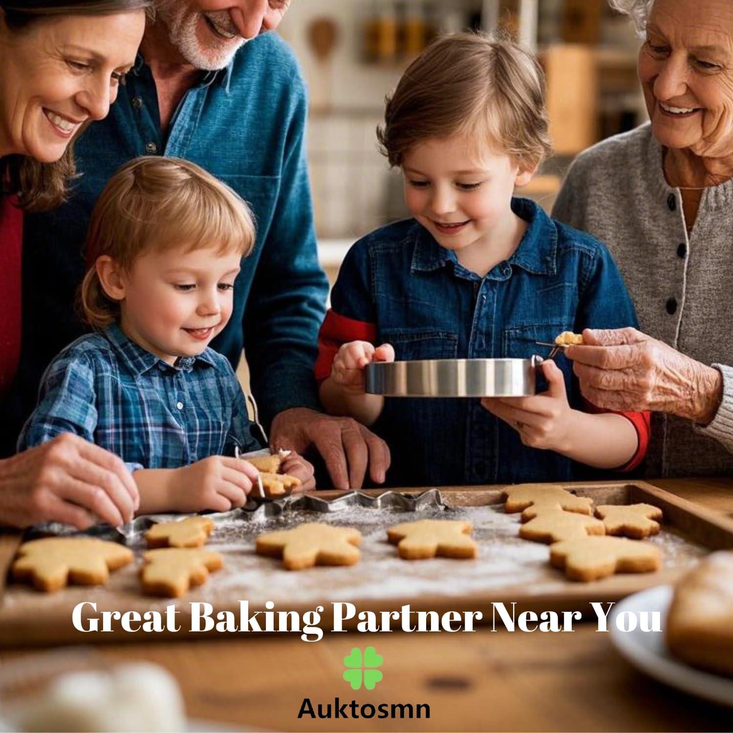 Juego de Cortadores de Galletas Vintage Auktosmn - 3 Piezas - Acero Inoxidable