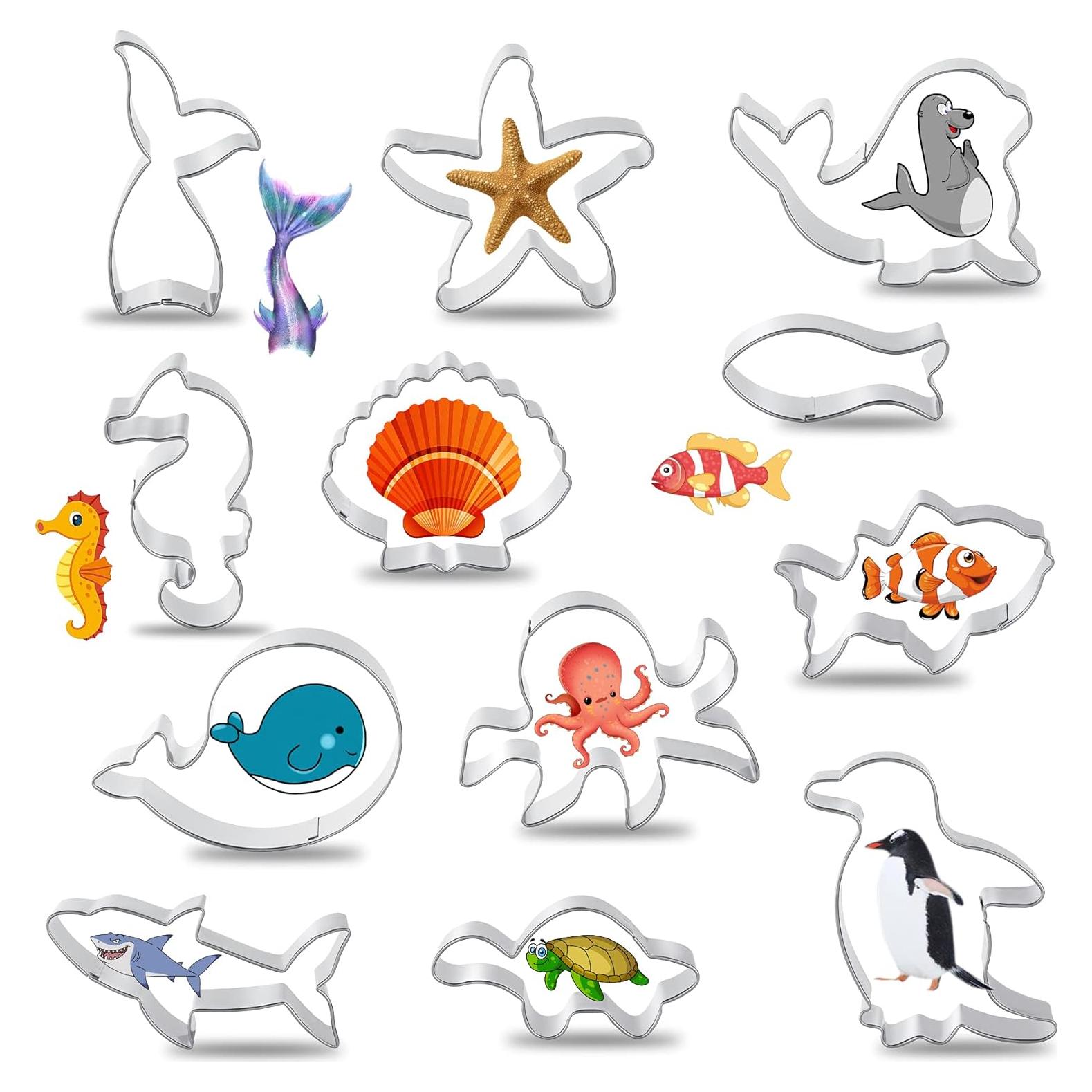 Juego de Cortadores de Galletas Marinos FACATH - 12 Piezas Acero Inoxidable