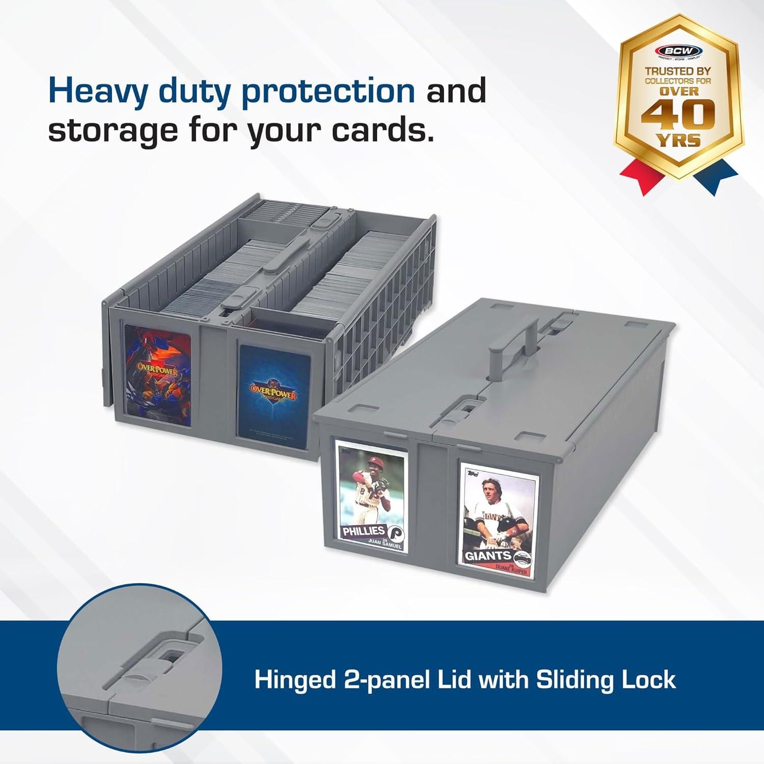 Caja de Cartas Coleccionables BCW - Paquete de 2, Gris, 1600 cartas