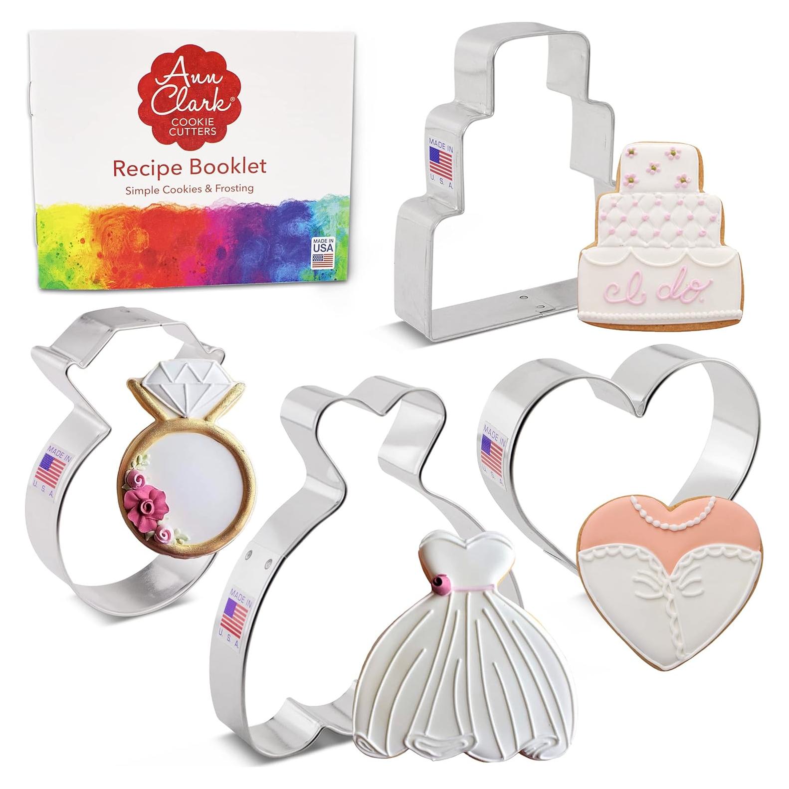 Juego de Cortadores de Galletas de Boda Ann Clark - 4 Piezas