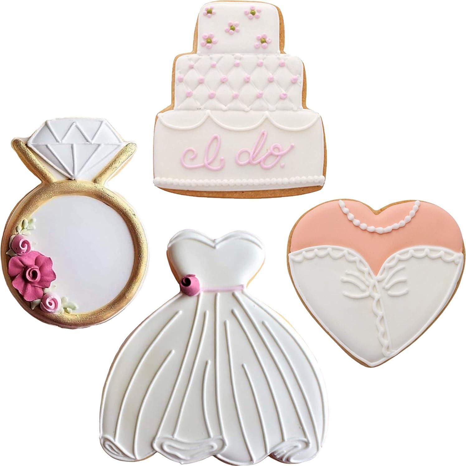 Juego de Cortadores de Galletas de Boda Ann Clark - 4 Piezas