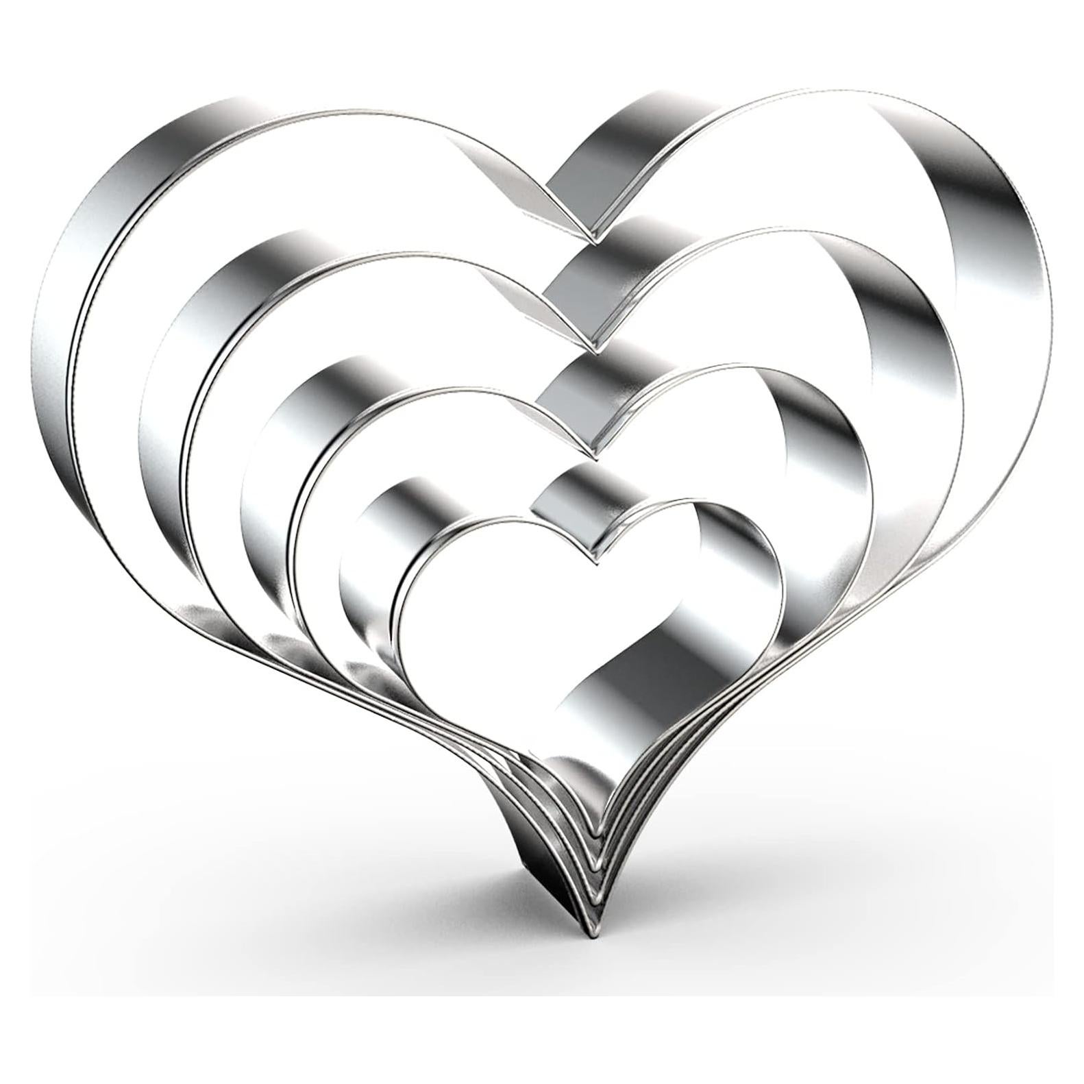 Juego de Cortadores de Galletas Corazón QAAQS - 4 Piezas