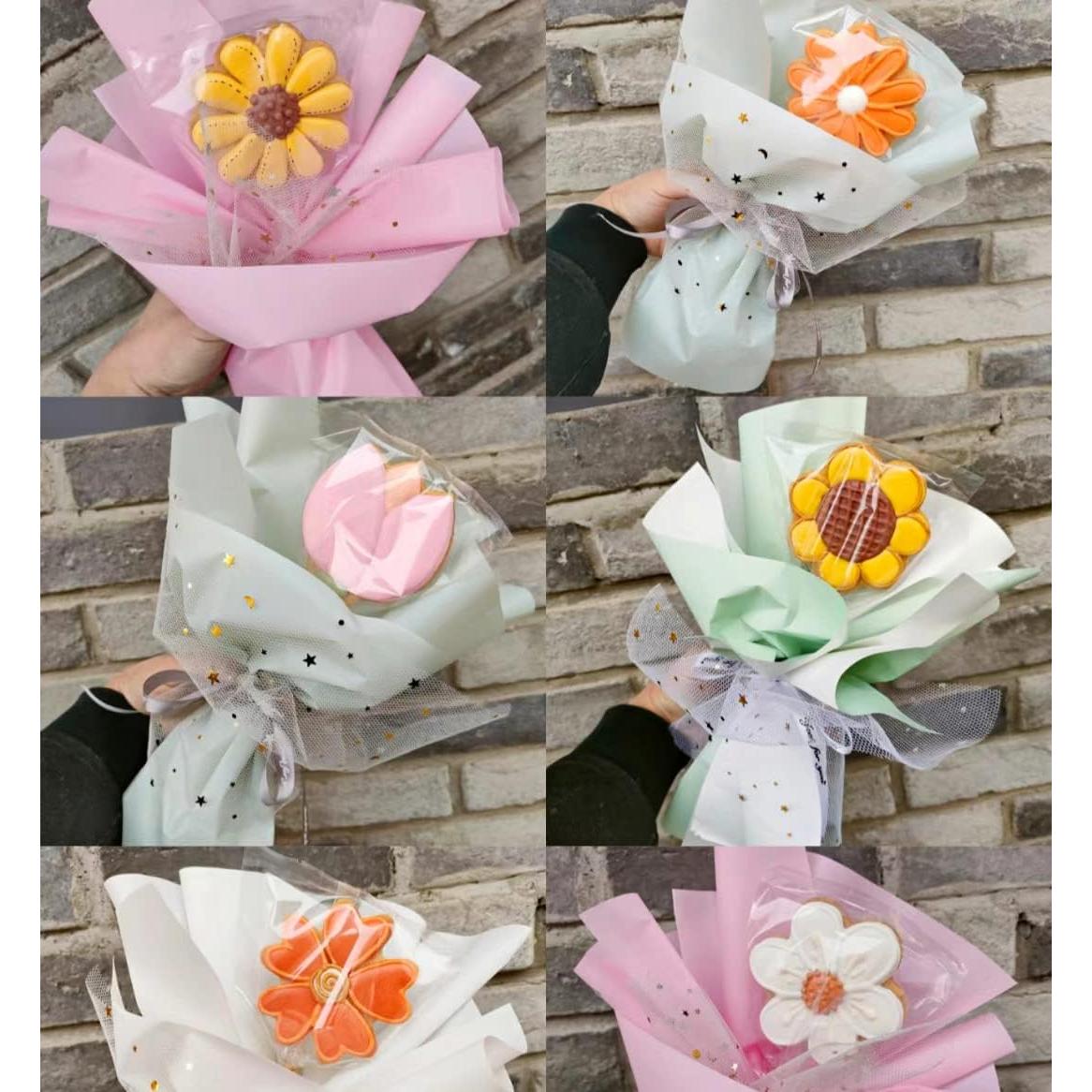 Cortadores de Galletas de Acero Inoxidable TOPYUCHU - 5 Piezas Flores