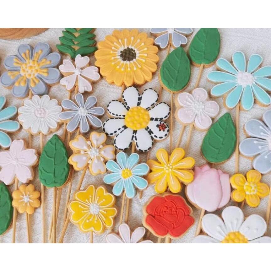 Cortadores de Galletas de Acero Inoxidable TOPYUCHU - 5 Piezas Flores