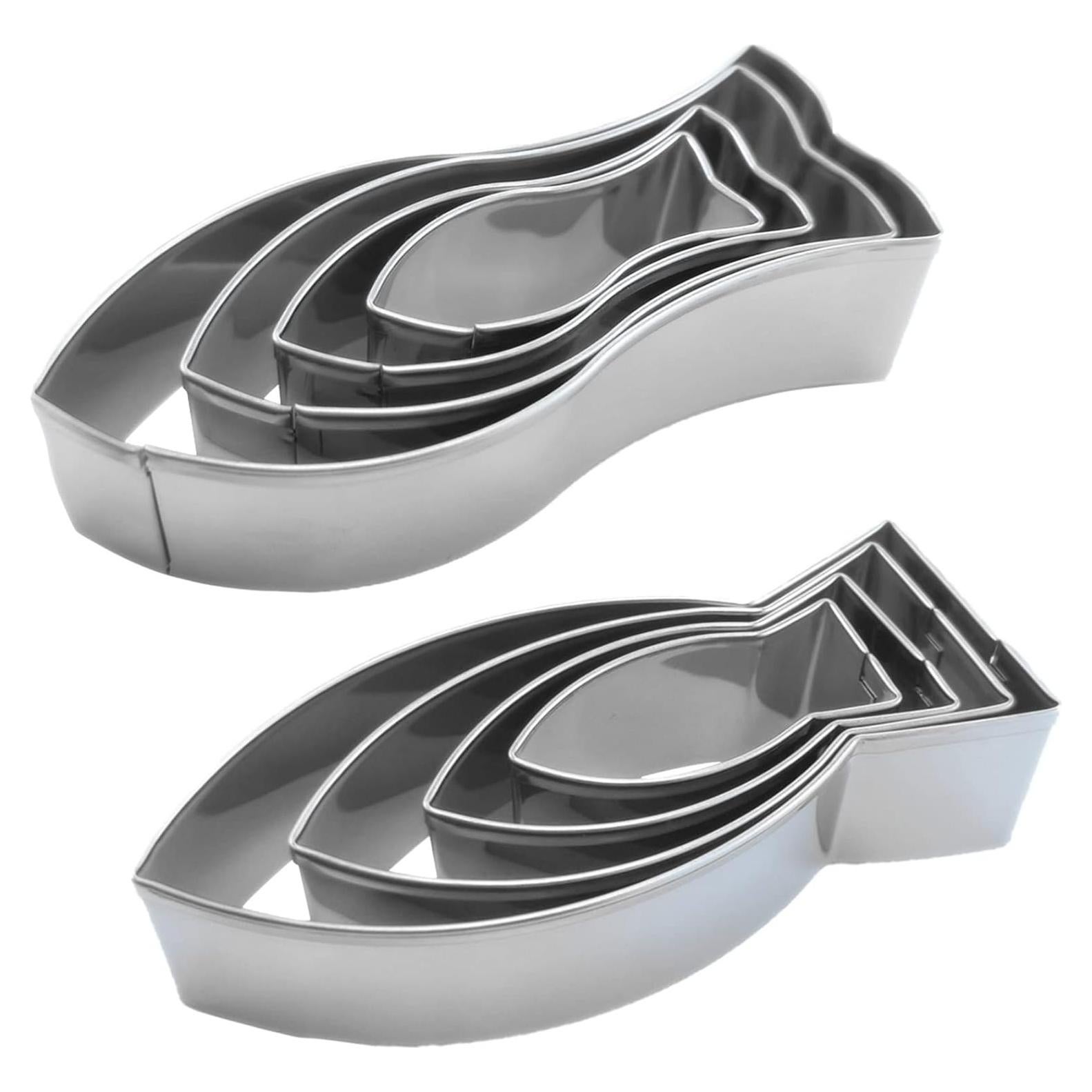 Juego de Cortadores de Galletas Pez Qhonhon 8 Piezas Acero Inoxidable