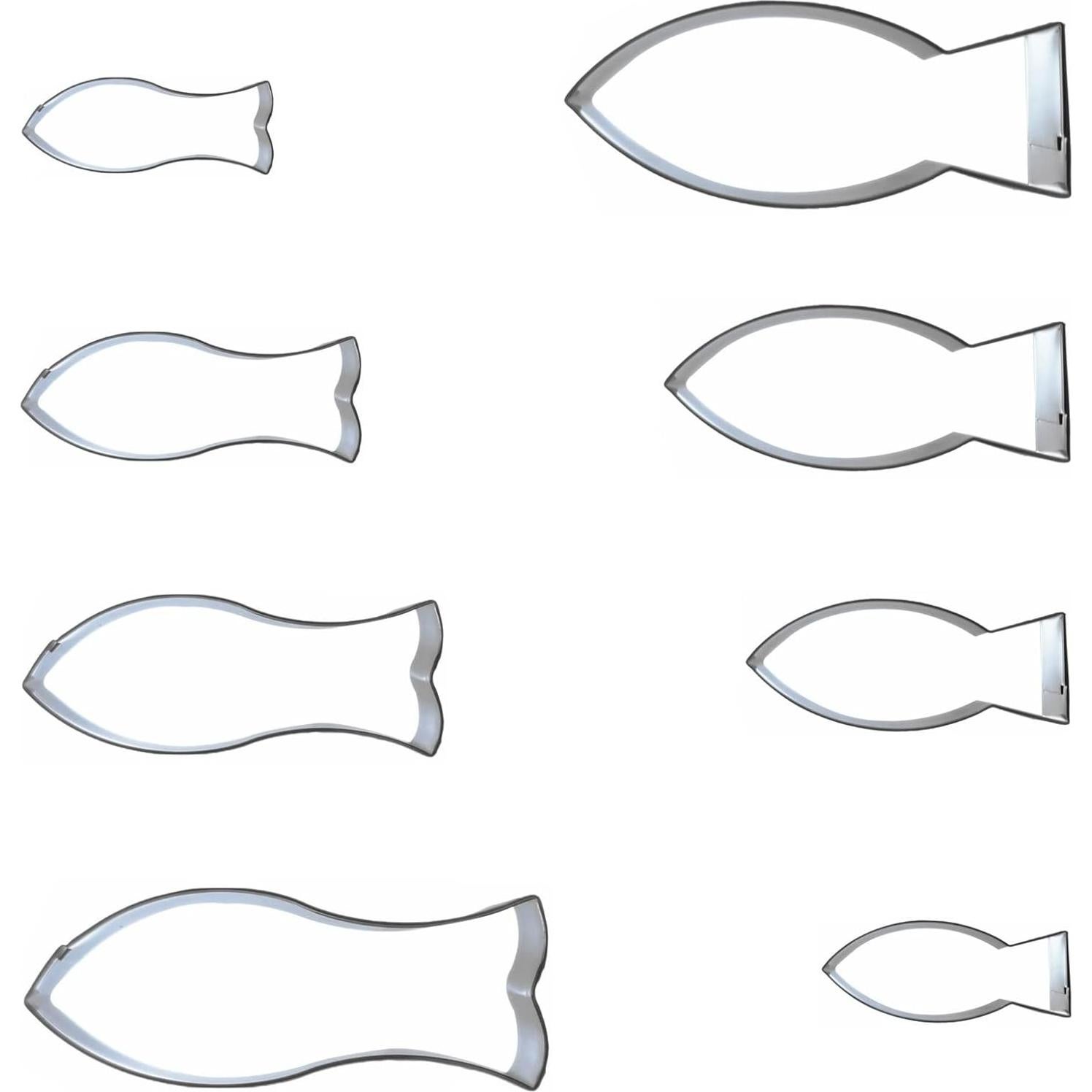 Juego de Cortadores de Galletas Pez Qhonhon 8 Piezas Acero Inoxidable