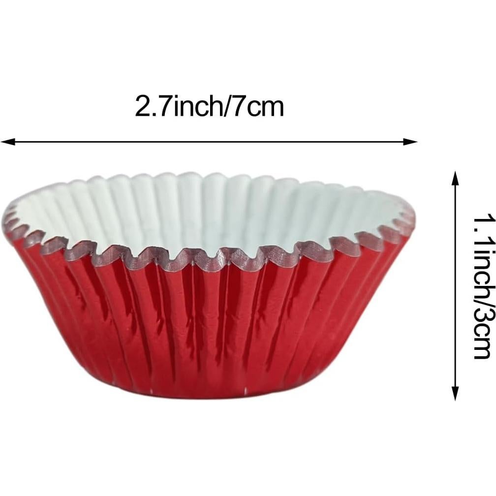 Forros de Cupcake Rojos Brillantes MEETINGU - 100 Unidades