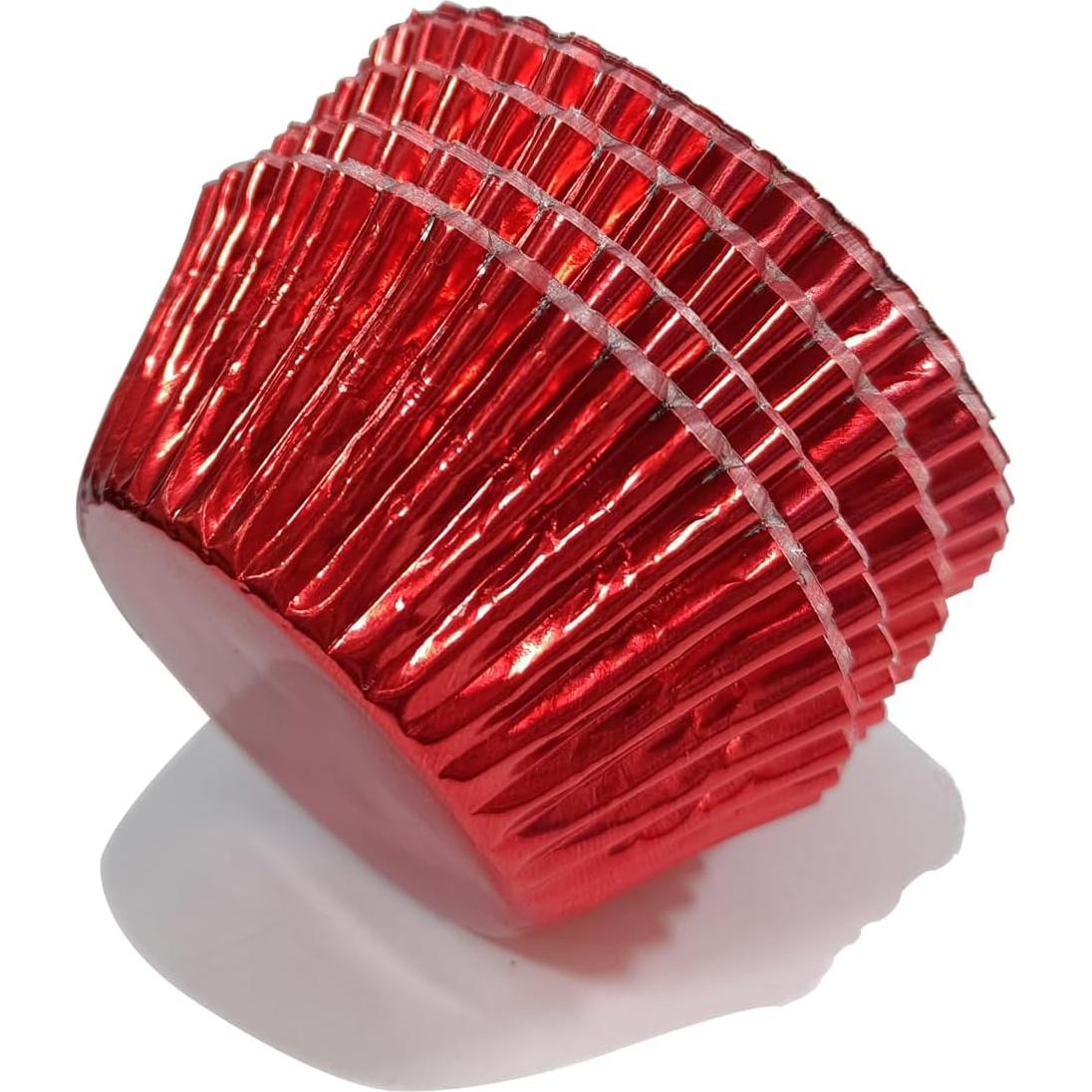 Forros de Cupcake Rojos Brillantes MEETINGU - 100 Unidades