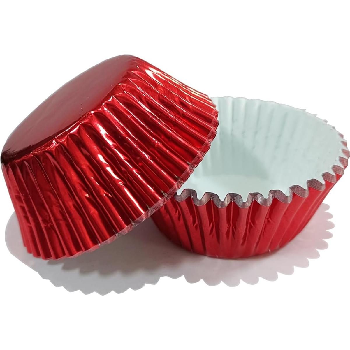 Forros de Cupcake Rojos Brillantes MEETINGU - 100 Unidades
