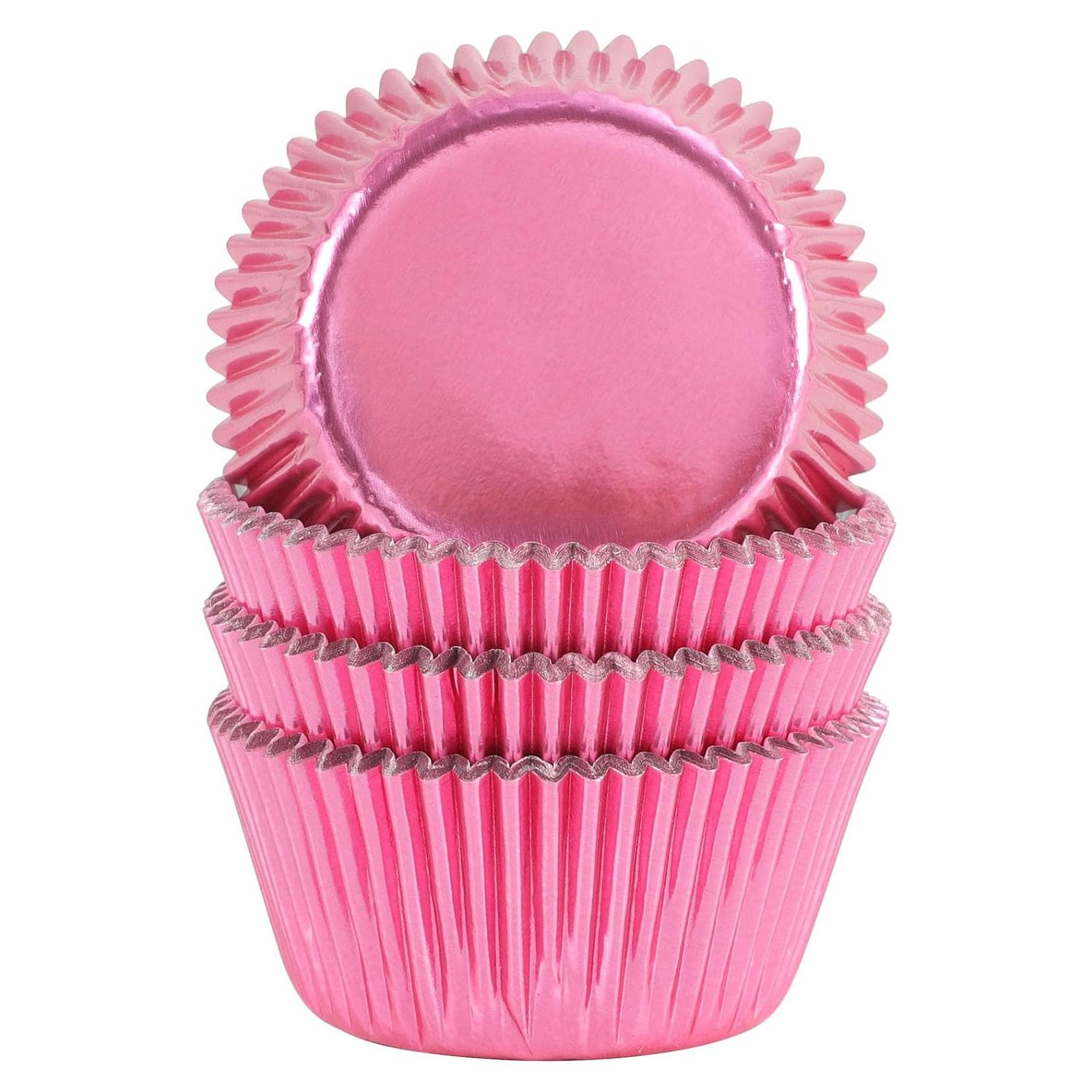 Forros de papel de aluminio rosa GiFBERA 100 unidades estándar