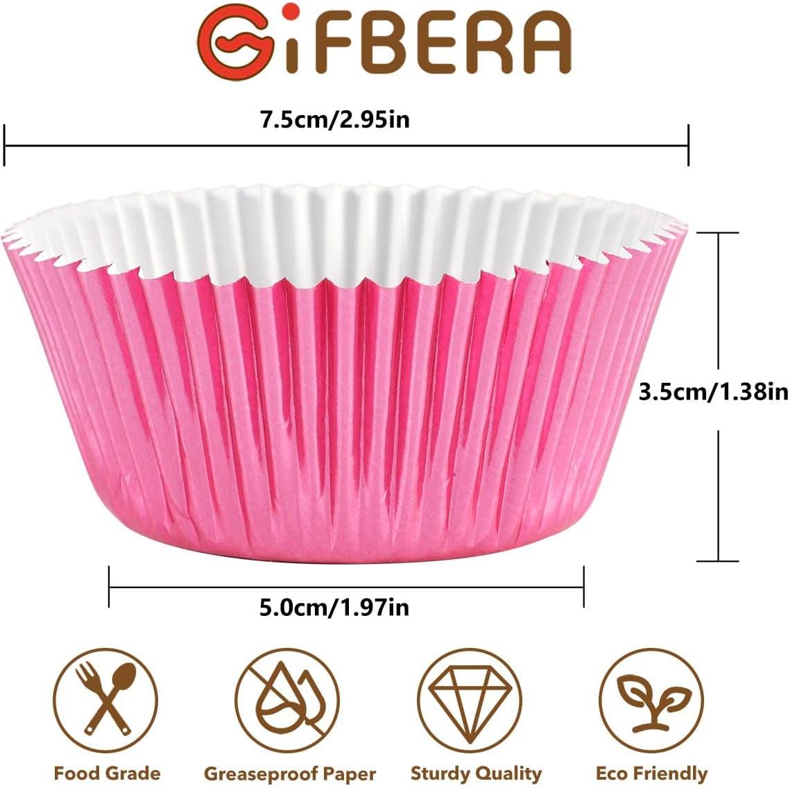 Forros de papel de aluminio rosa GiFBERA 100 unidades estándar