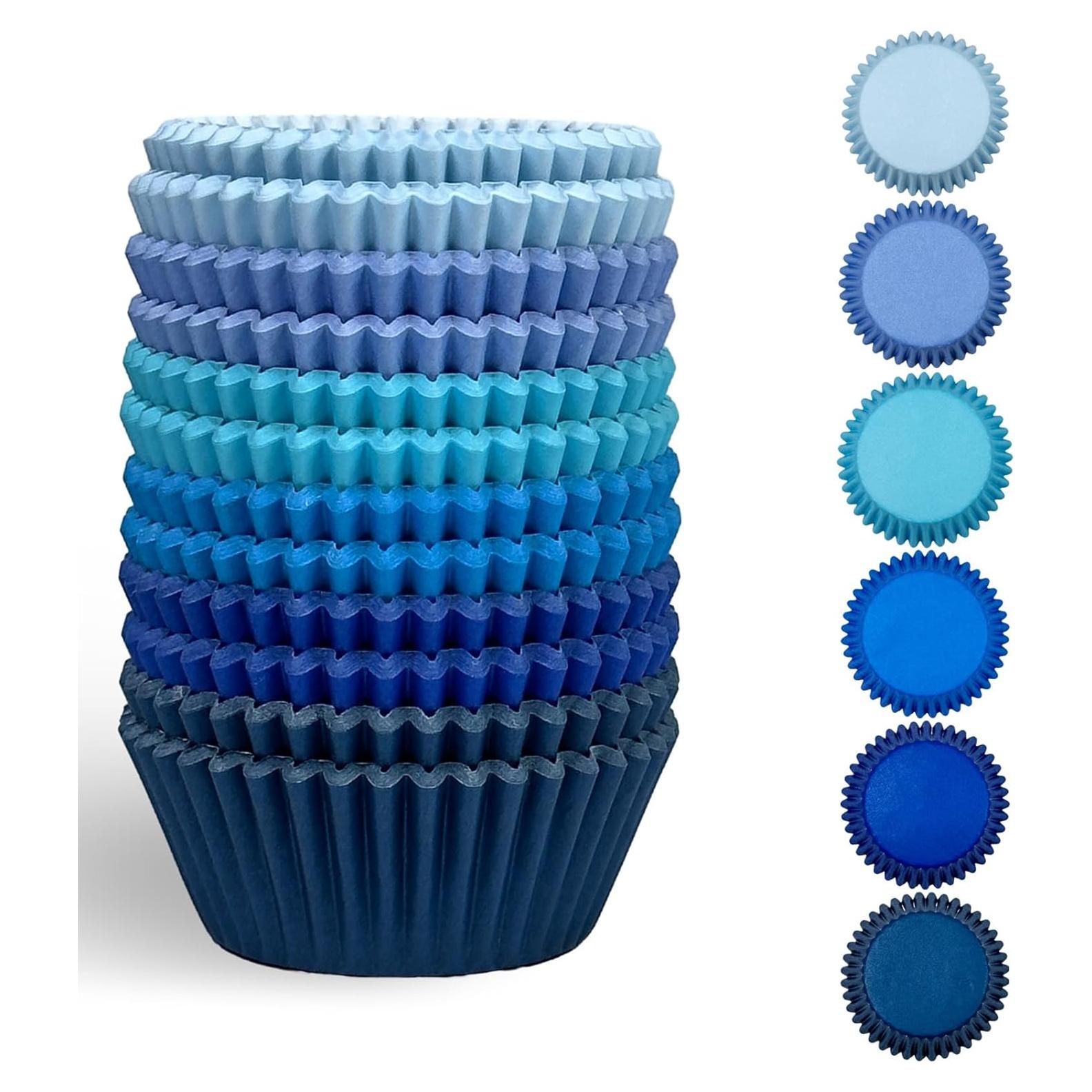 Forros para Cupcakes QIQEE 300 Cuentas Grado Alimenticio Azul