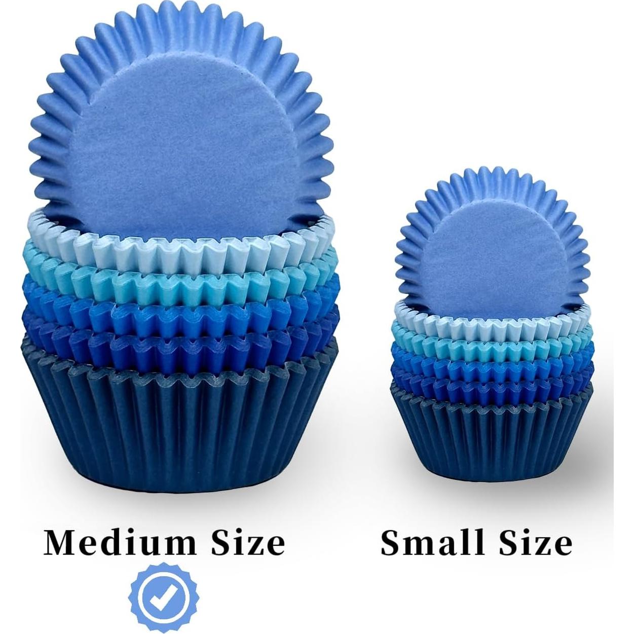 Forros para Cupcakes QIQEE 300 Cuentas Grado Alimenticio Azul