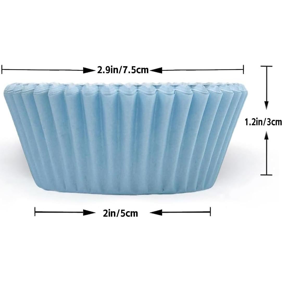 Forros para Cupcakes QIQEE 300 Cuentas Grado Alimenticio Azul