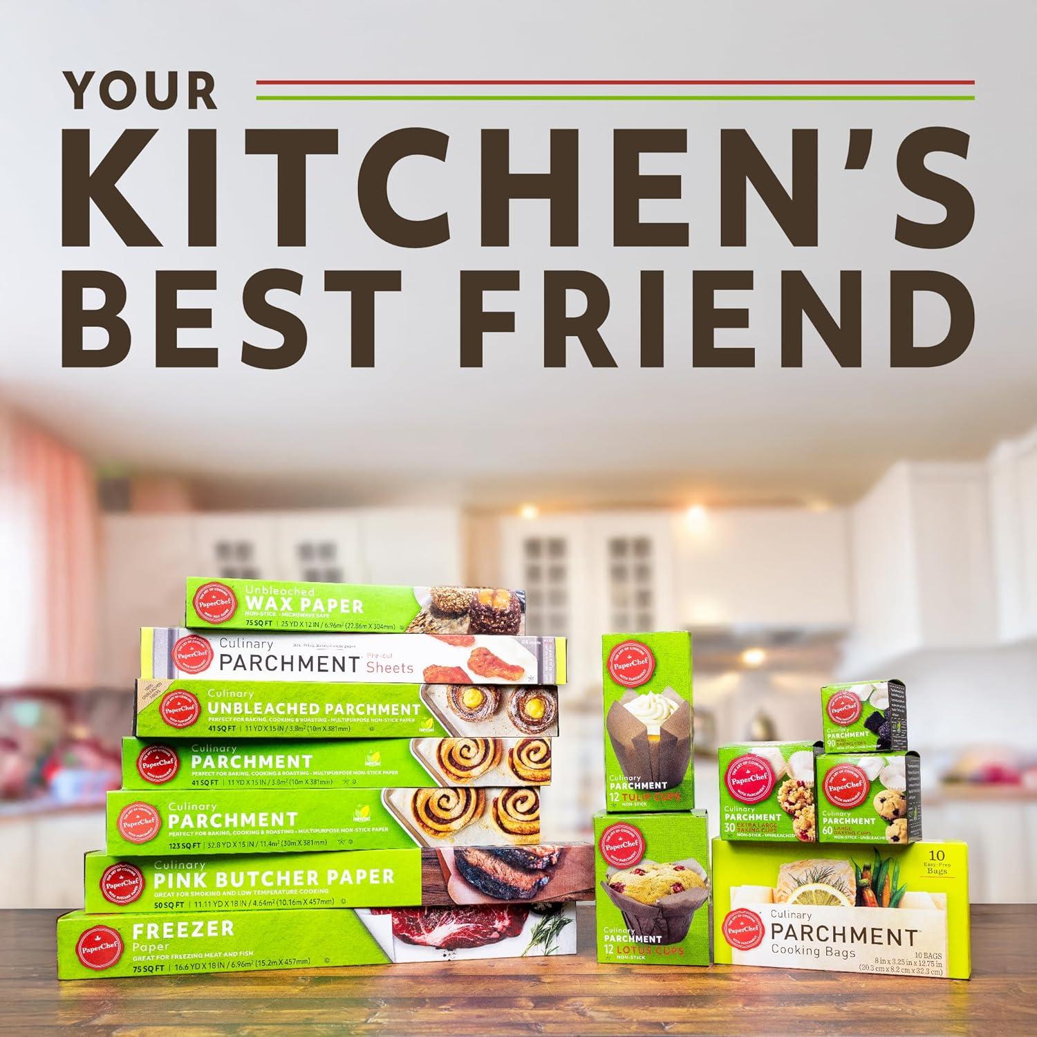 Tazas de Hornear de Papel Pergamino PaperChef - 60cl - Paquete de 4