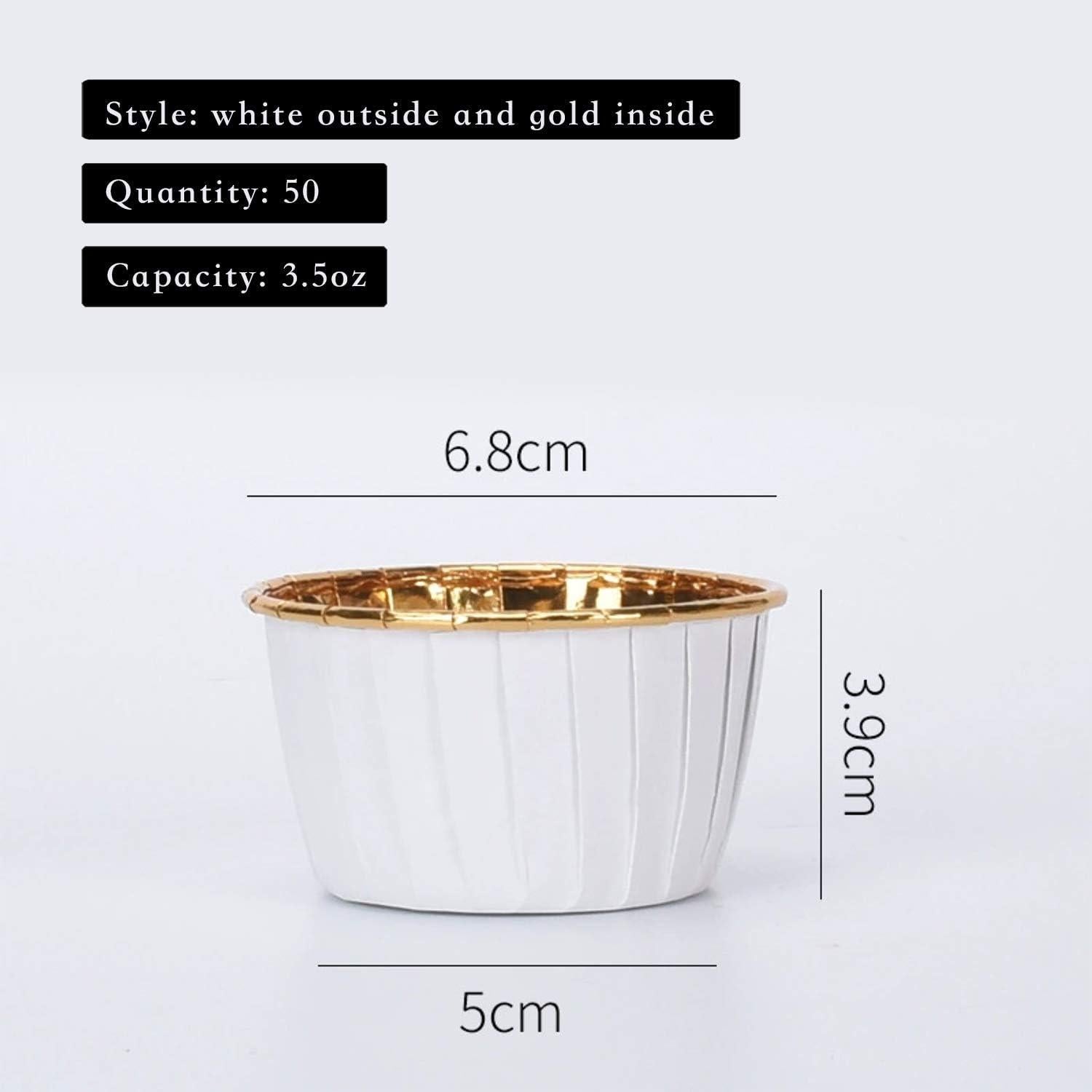 Tazas de Hornear Desechables PARTYHIPPO 50 Pcs 3.5 Oz Aluminio