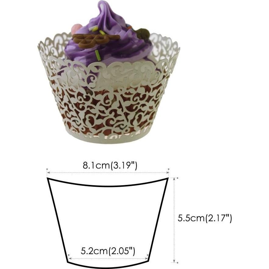 100 Fundas para Cupcake SUYEPER Beige Caladas 7.87 cm