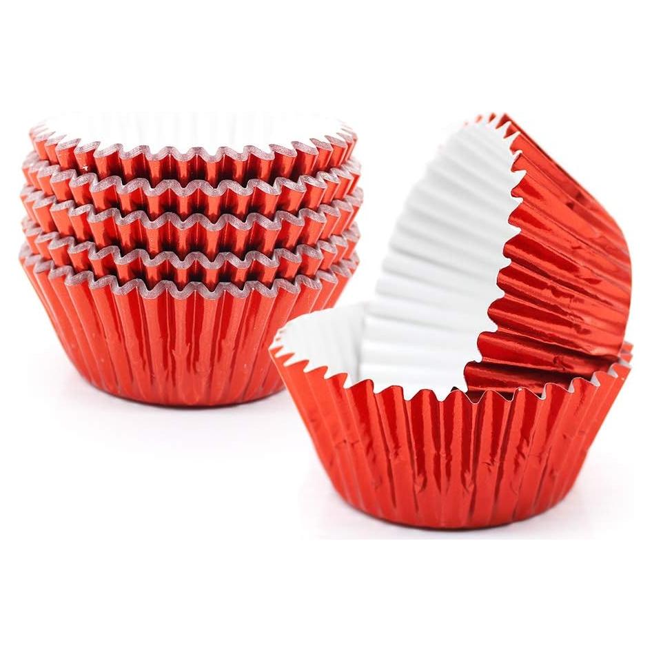 Forros de Aluminio Rojos para Cupcakes GOLF - Paquete de 100