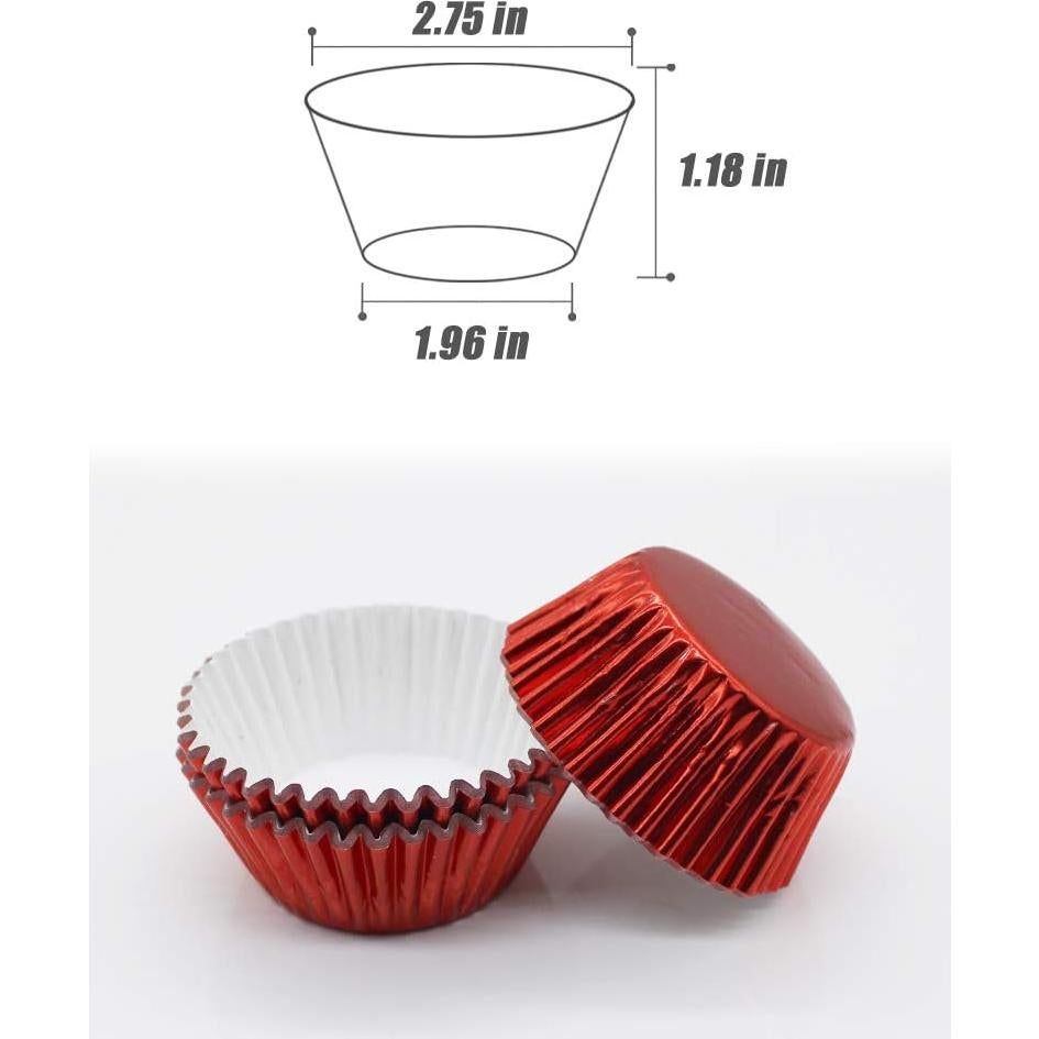 Forros de Aluminio Rojos para Cupcakes GOLF - Paquete de 100