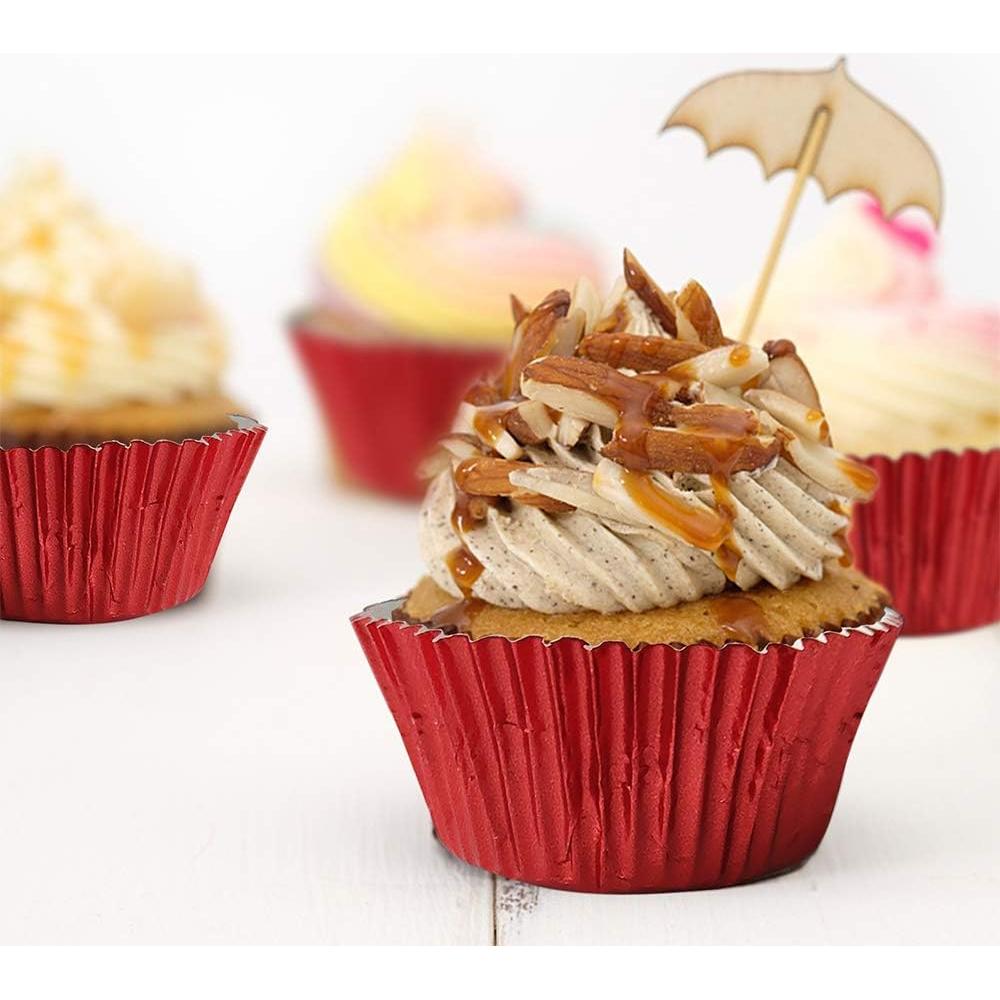 Forros de Aluminio Rojos para Cupcakes GOLF - Paquete de 100