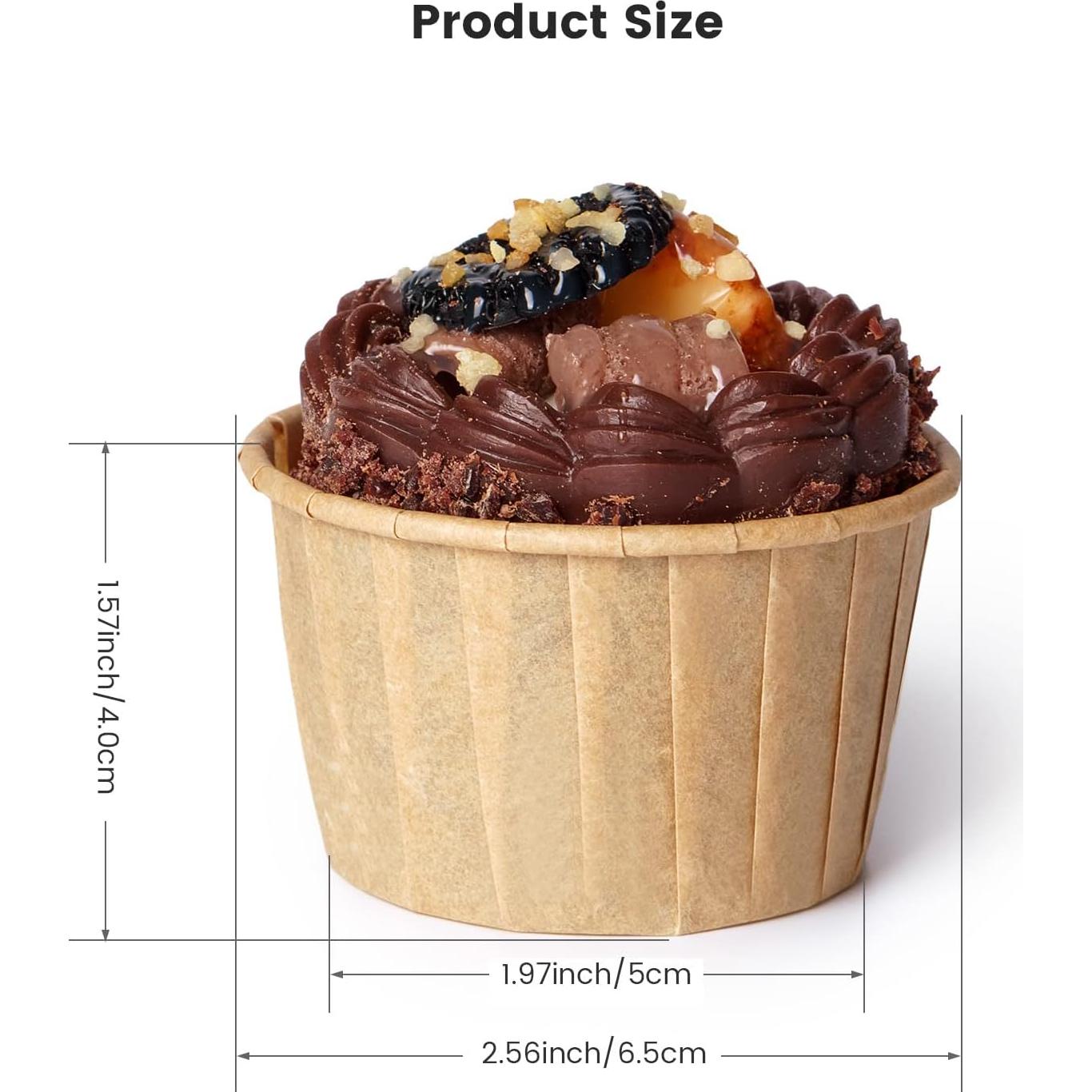 Forros de Cupcake Nax Caki 100pcs Marrón Papel Grado Alimenticio