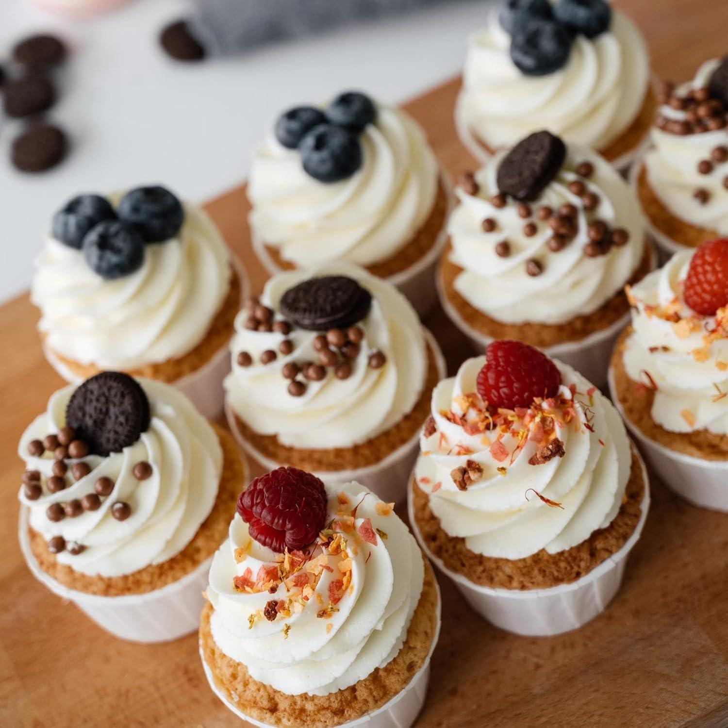 Forros de Cupcake Nax Caki 100pcs Marrón Papel Grado Alimenticio