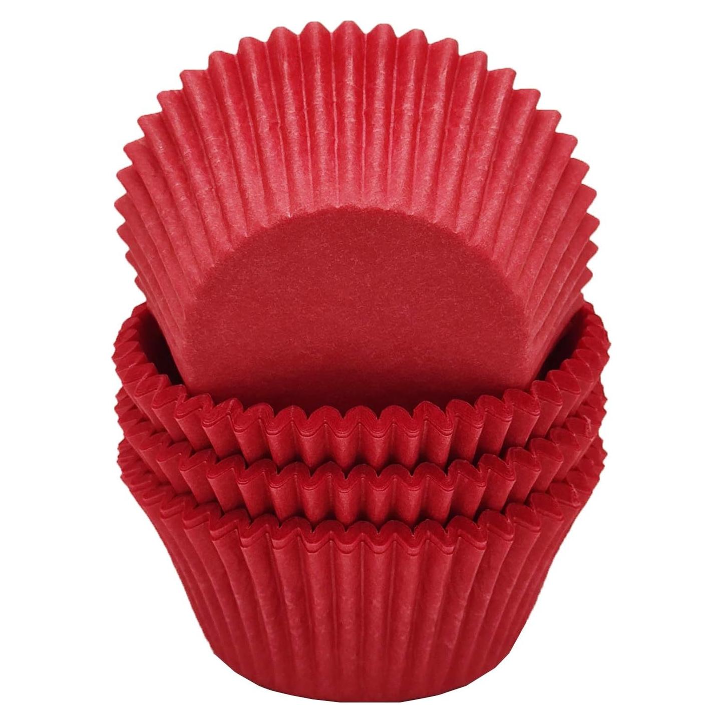 Forros para Cupcakes Mombake Rojos 100 Unidades a Prueba de Grasa