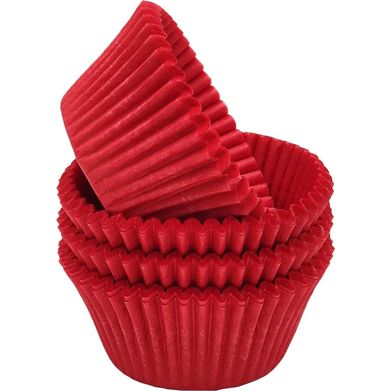 Forros para Cupcakes Mombake Rojos 100 Unidades a Prueba de Grasa