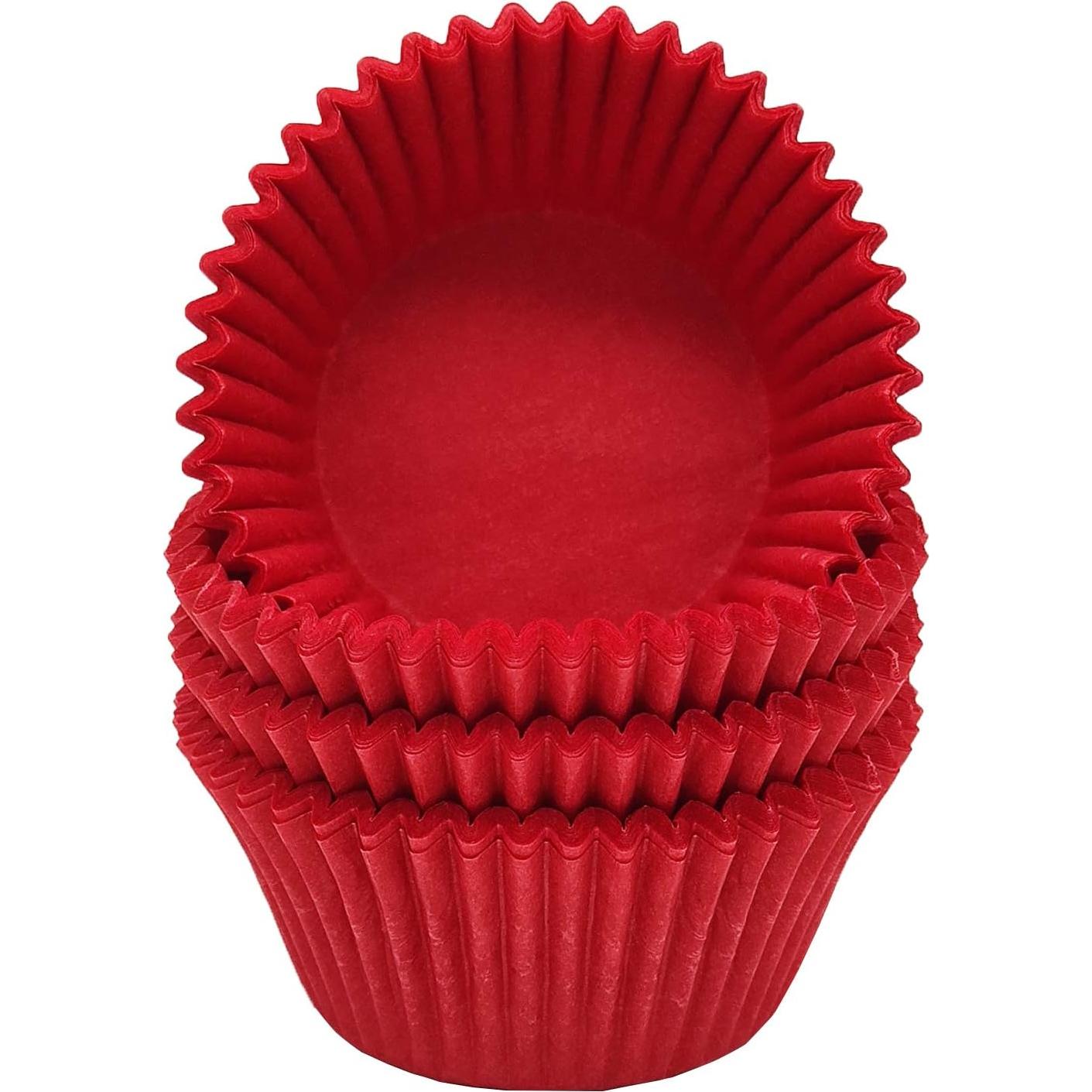 Forros para Cupcakes Mombake Rojos 100 Unidades a Prueba de Grasa