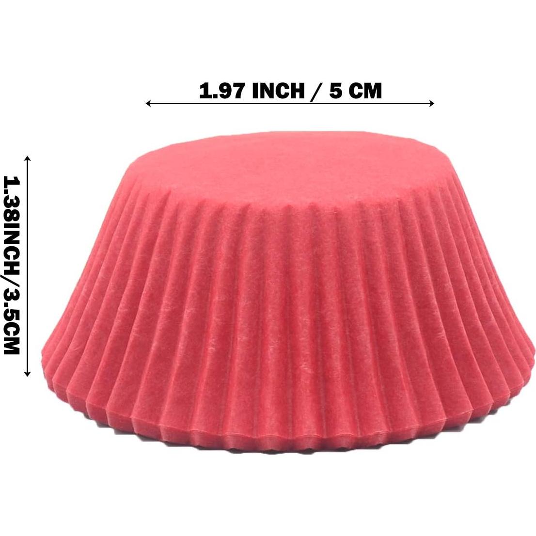 Forros para Cupcakes Mombake Rojos 100 Unidades a Prueba de Grasa