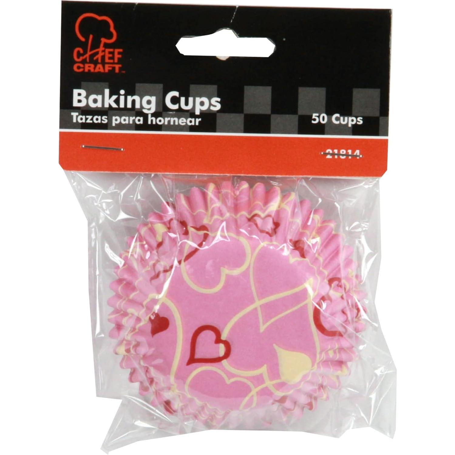 Forros para Cupcake Chef Craft Corazones 50 Unidades Rosa/Blanco/Rojo