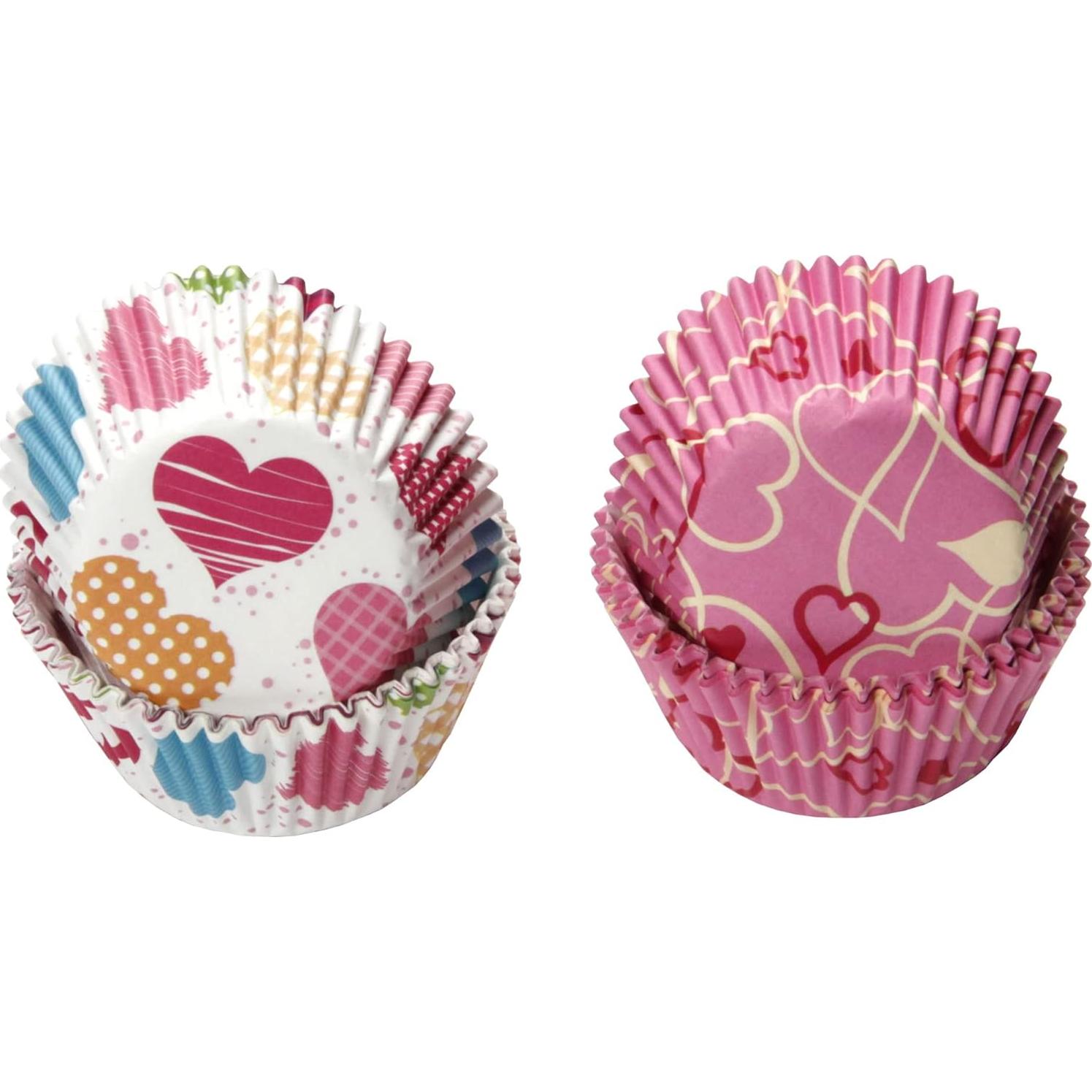Forros para Cupcake Chef Craft Corazones 50 Unidades Rosa/Blanco/Rojo