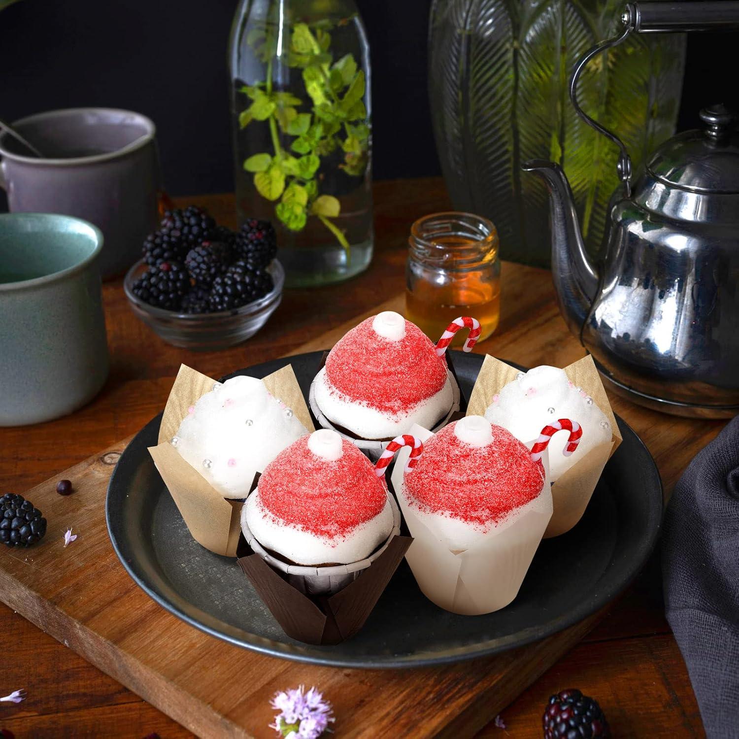 Forros para Cupcakes Funtery 600 Pcs Tulipán Papel Desechable