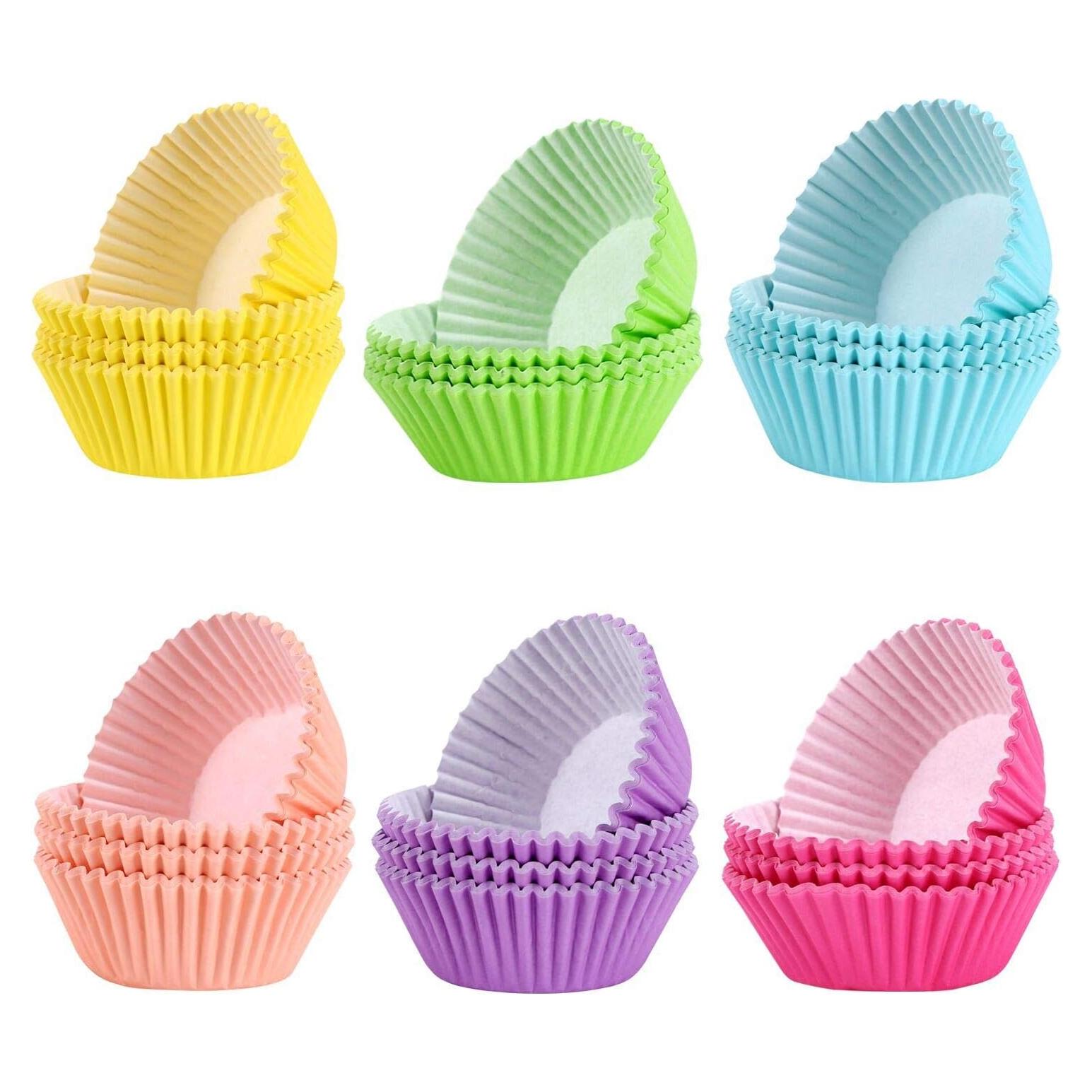 600 Forros de Papel para Cupcakes Hadoife - Colores Vibrantes